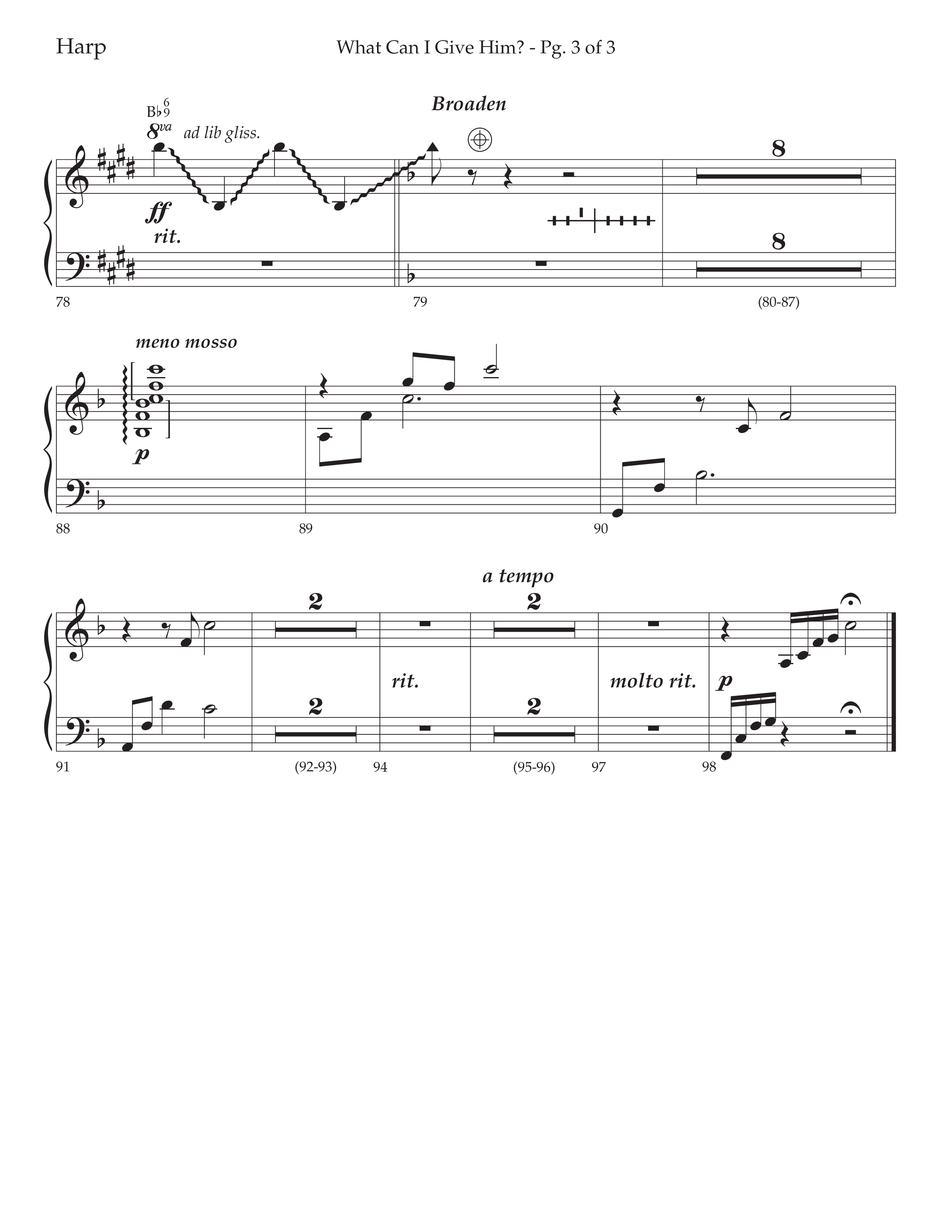 What Can I Give Him (with Away In A Manger, Sweet Holy Child, Redeemer and Savior) (Choral Anthem SATB) Harp (Lifeway Choral / Arr. Cody McVey)
