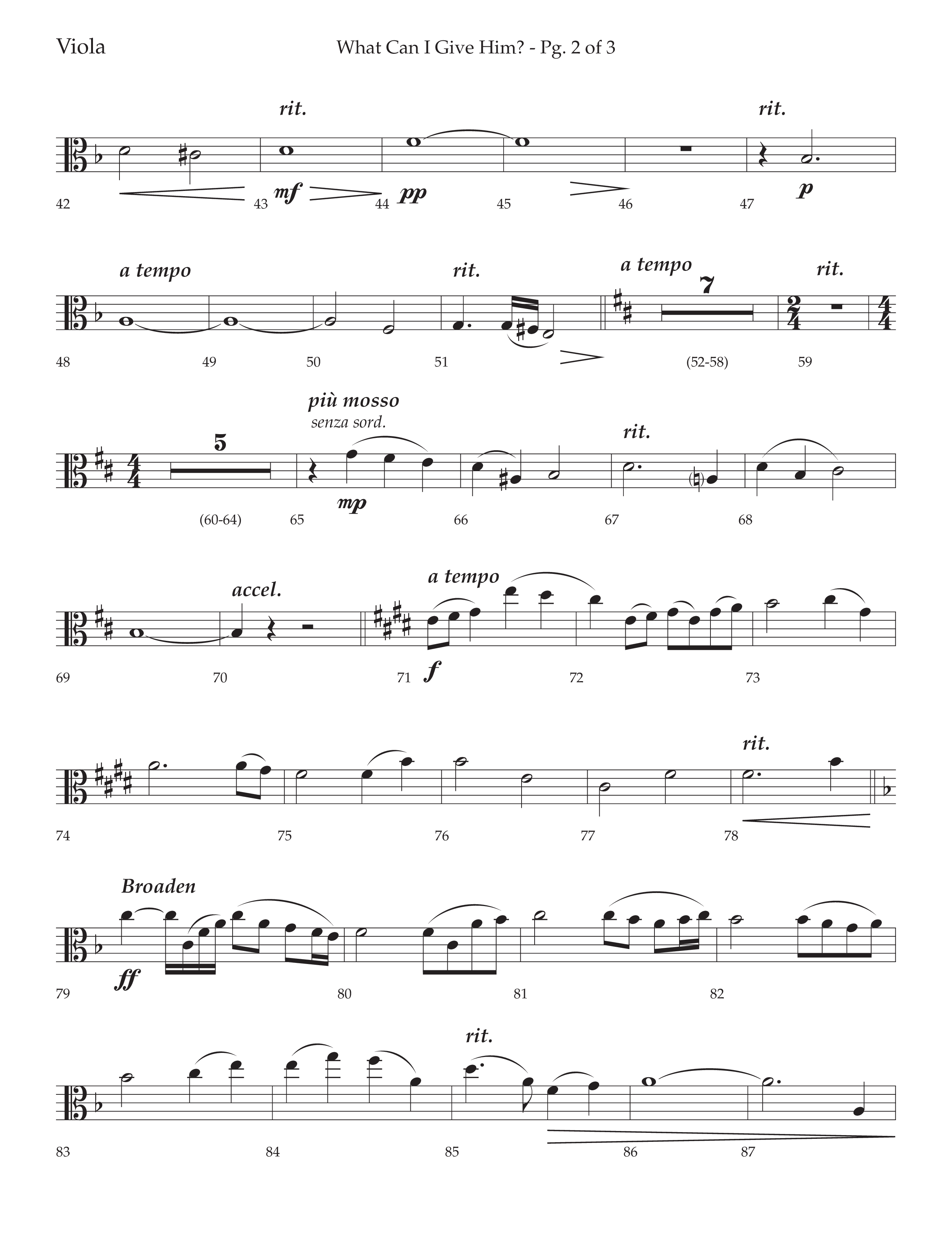 What Can I Give Him (with Away In A Manger, Sweet Holy Child, Redeemer and Savior) (Choral Anthem SATB) Viola (Lifeway Choral / Arr. Cody McVey)