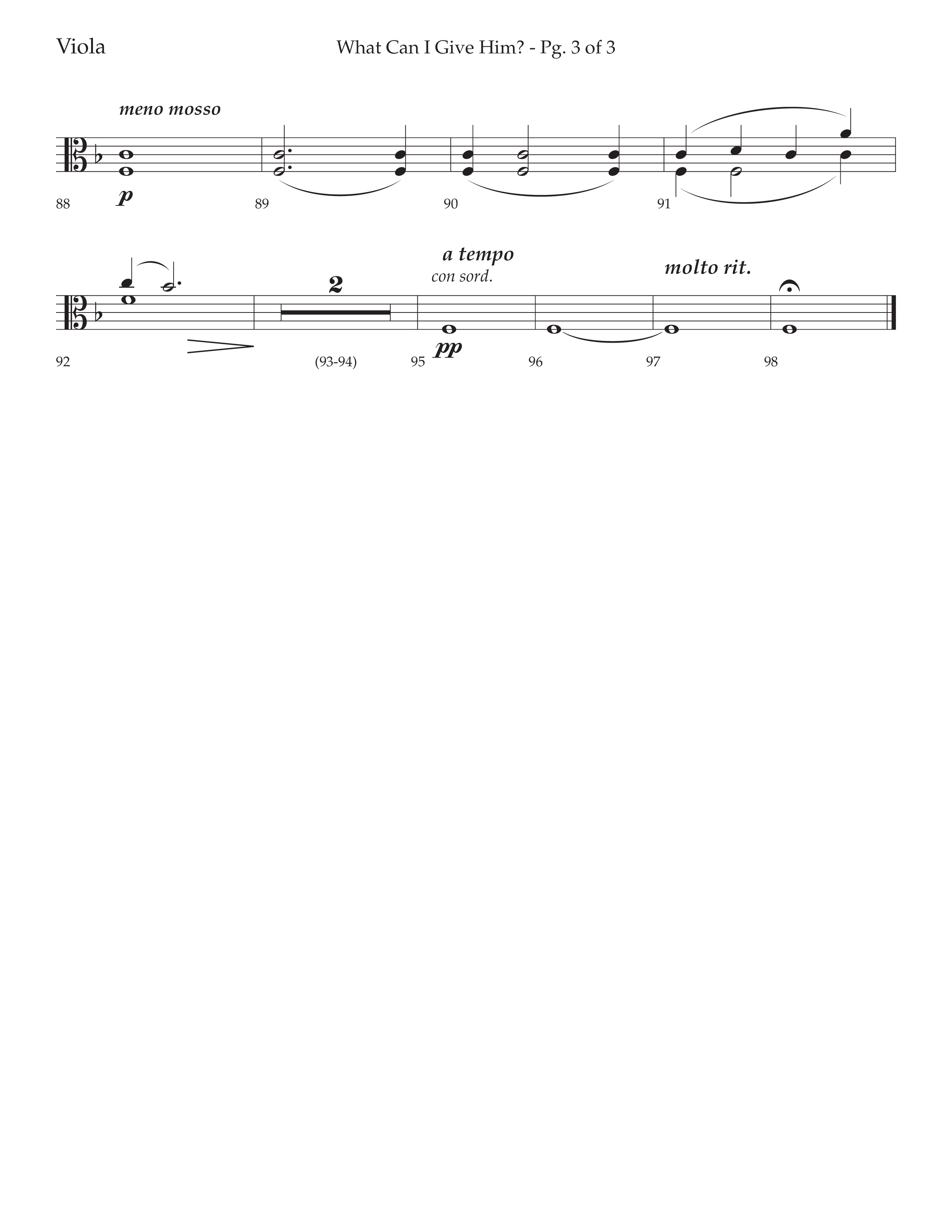 What Can I Give Him (with Away In A Manger, Sweet Holy Child, Redeemer and Savior) (Choral Anthem SATB) Viola (Lifeway Choral / Arr. Cody McVey)