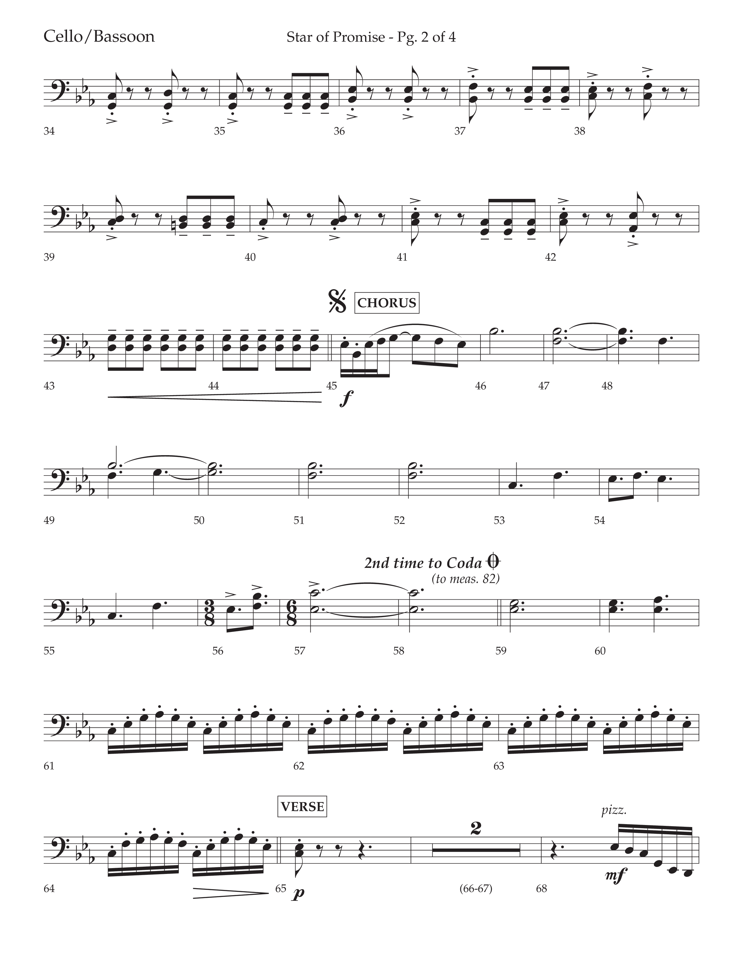 Star Of Promise (Choral Anthem SATB) Cello (Lifeway Choral / Arr. Bradley Knight)