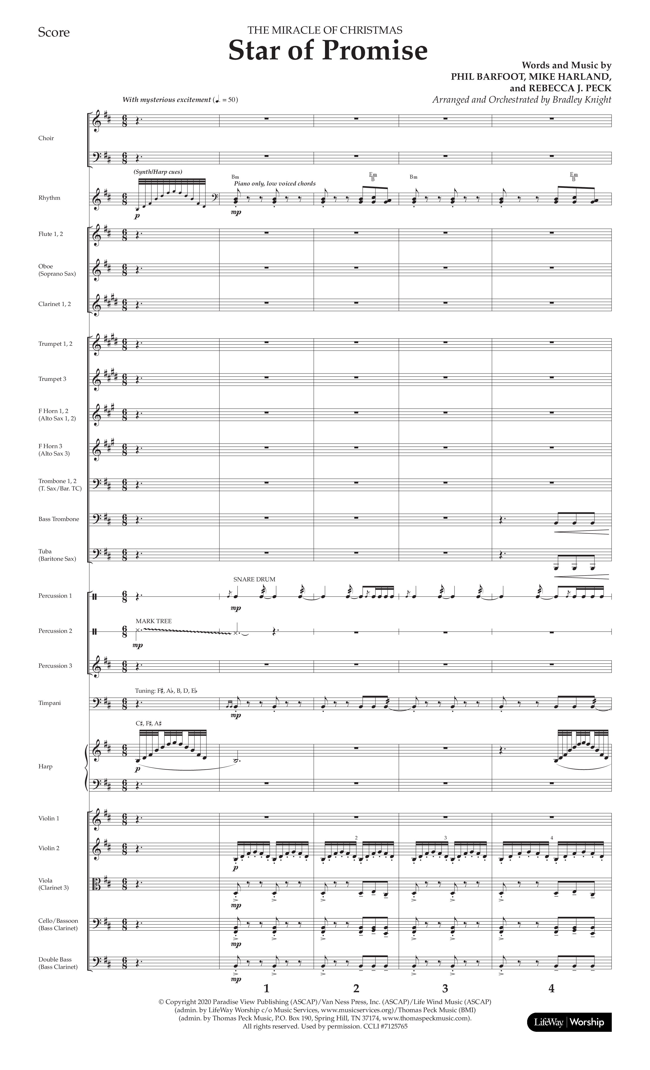 Star Of Promise (Choral Anthem SATB) Orchestration (Lifeway Choral / Arr. Bradley Knight)