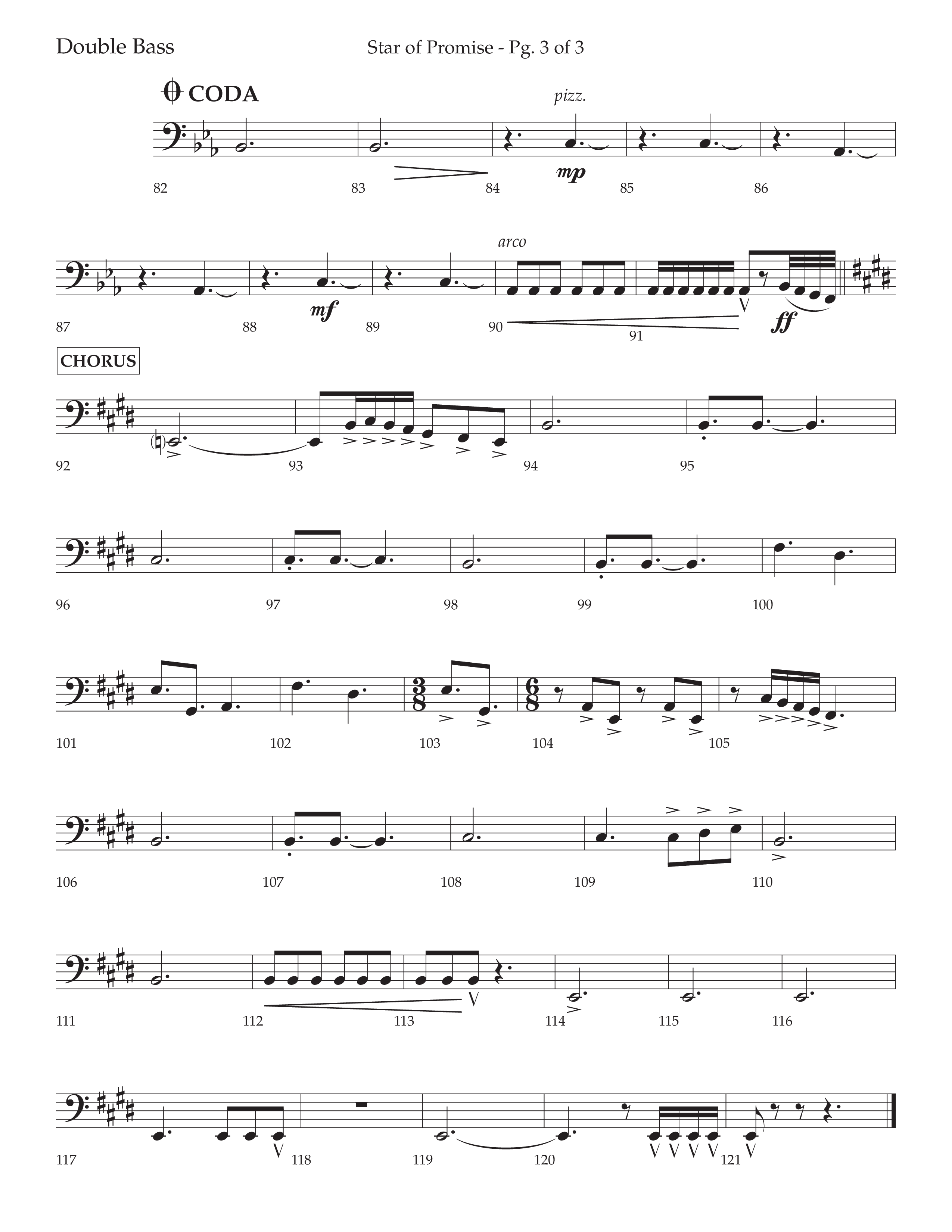 Star Of Promise (Choral Anthem SATB) Double Bass (Lifeway Choral / Arr. Bradley Knight)