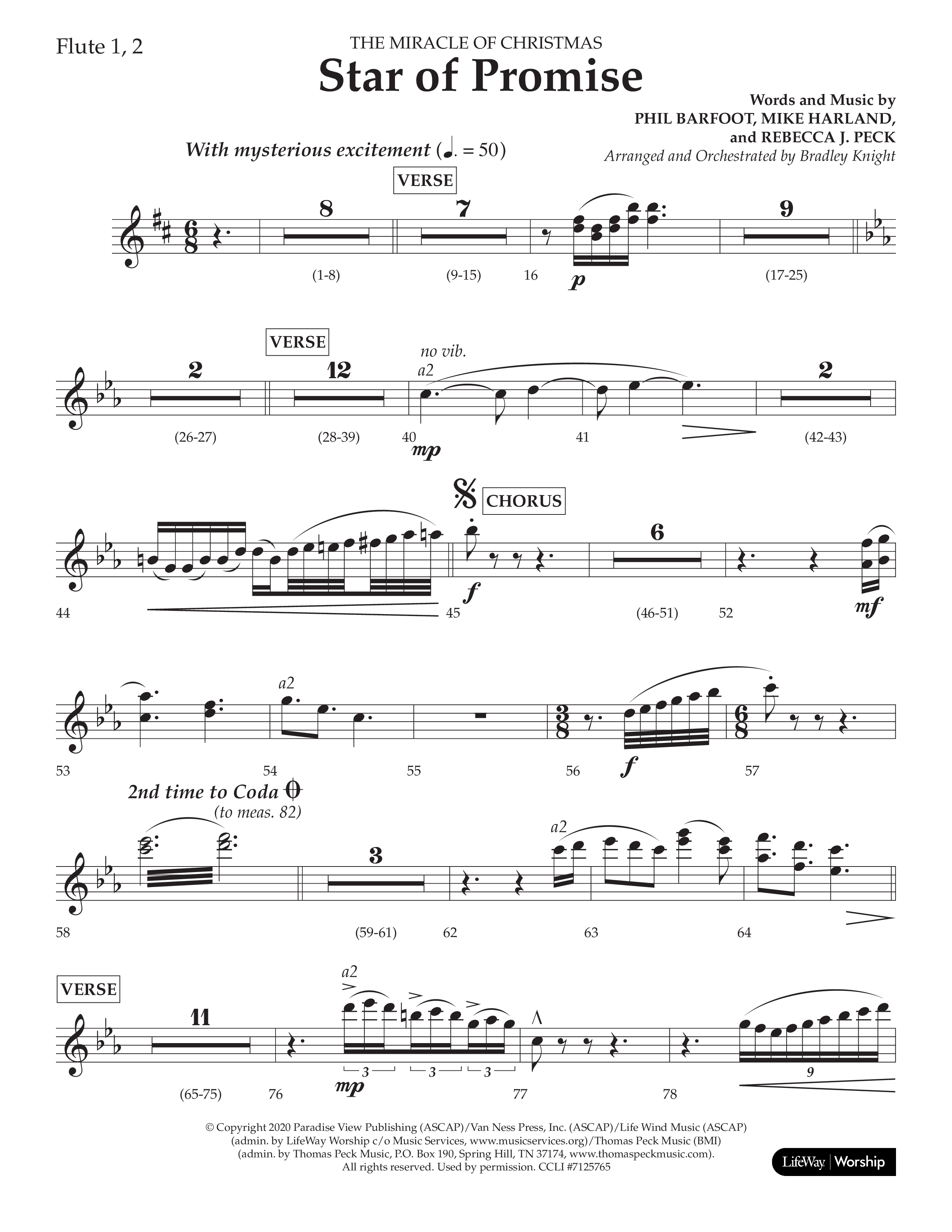 Star Of Promise (Choral Anthem SATB) Flute 1/2 (Lifeway Choral / Arr. Bradley Knight)