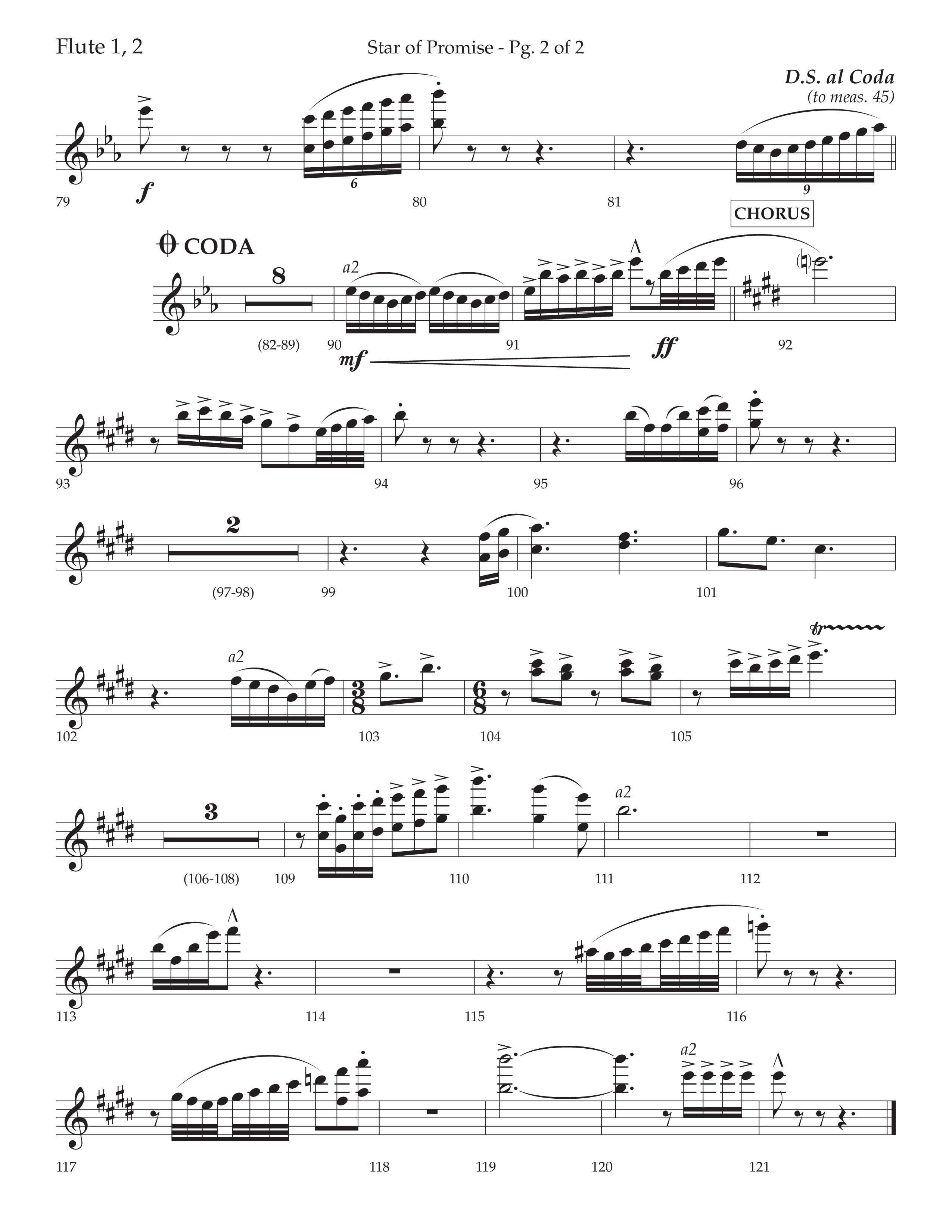 Star Of Promise (Choral Anthem SATB) Flute 1/2 (Lifeway Choral / Arr. Bradley Knight)