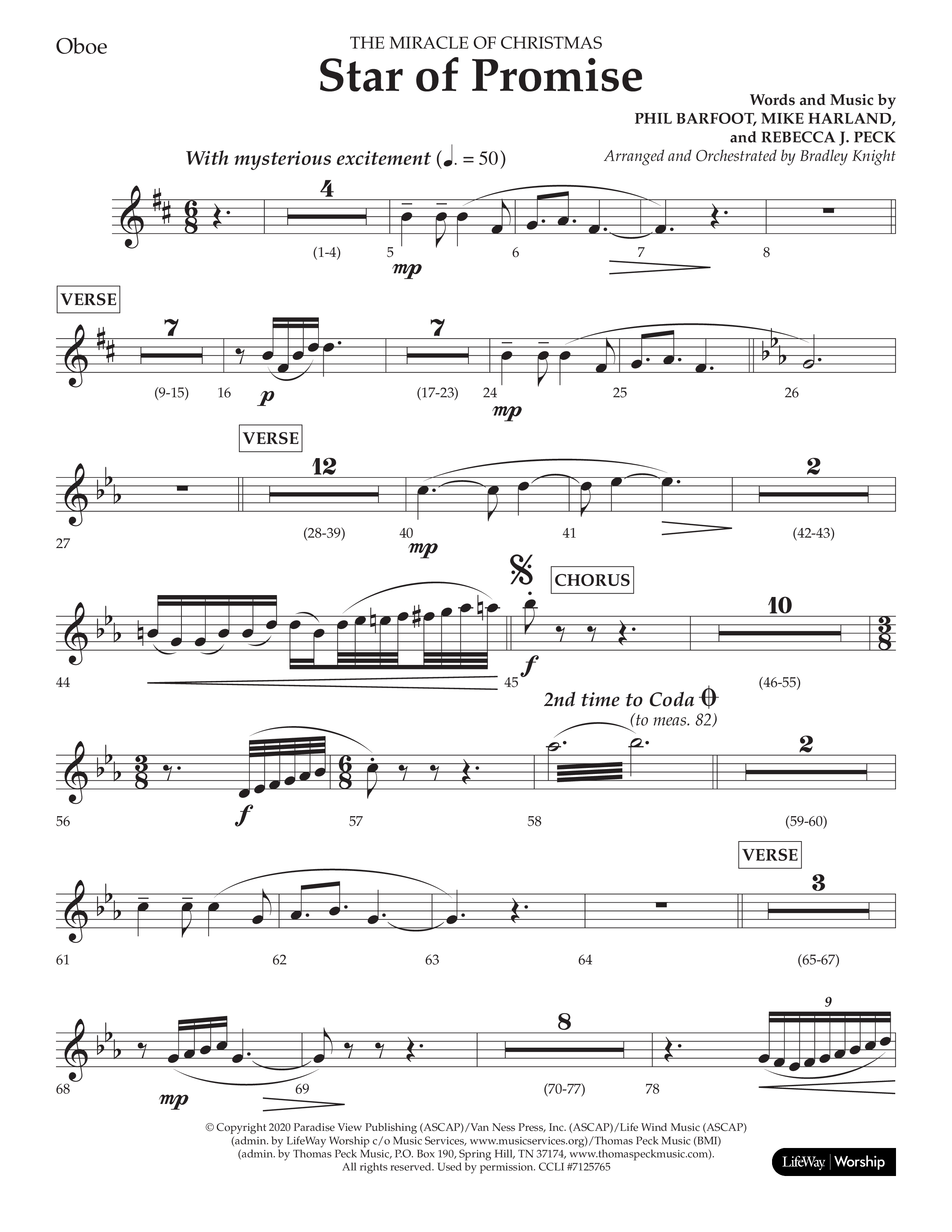 Star Of Promise (Choral Anthem SATB) Oboe (Lifeway Choral / Arr. Bradley Knight)