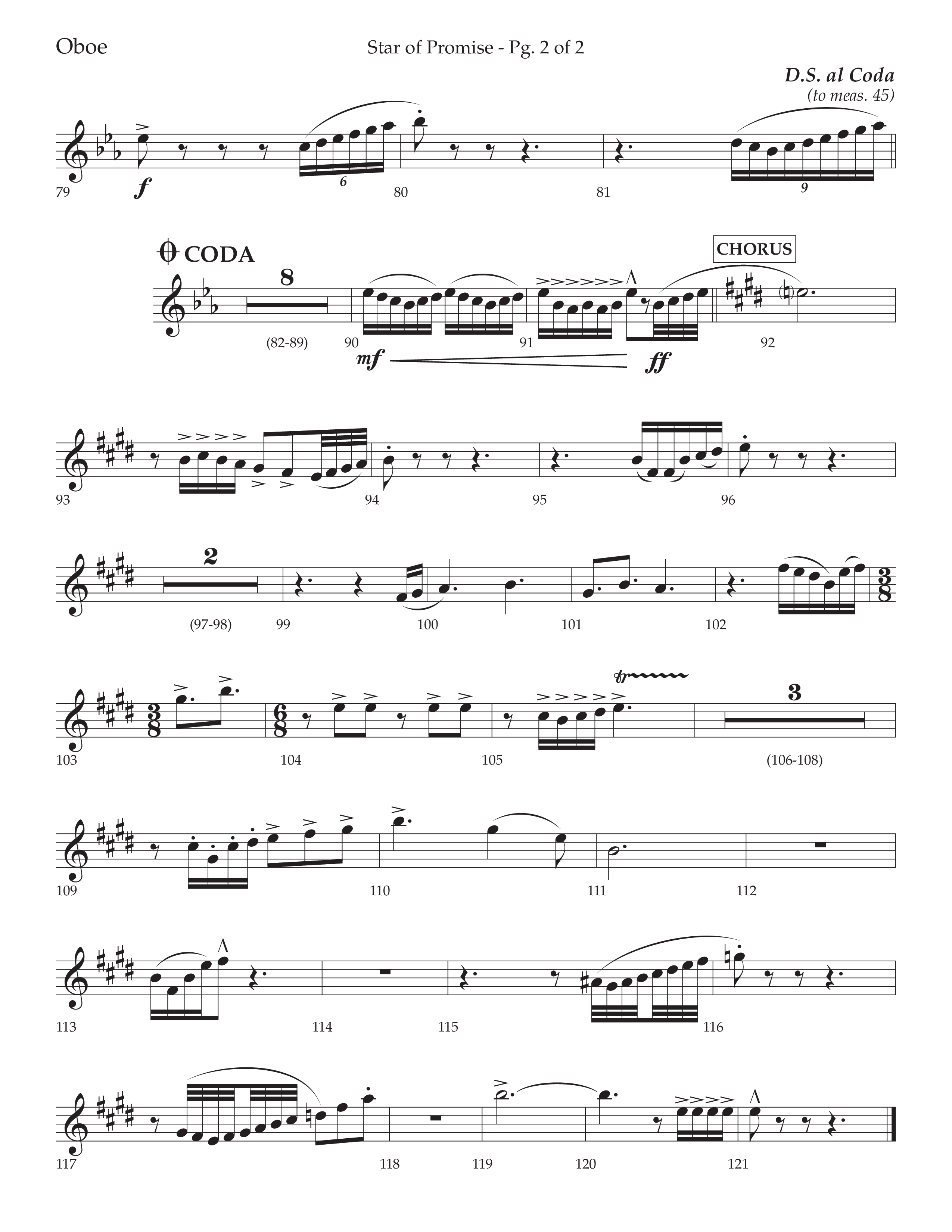 Star Of Promise (Choral Anthem SATB) Oboe (Lifeway Choral / Arr. Bradley Knight)
