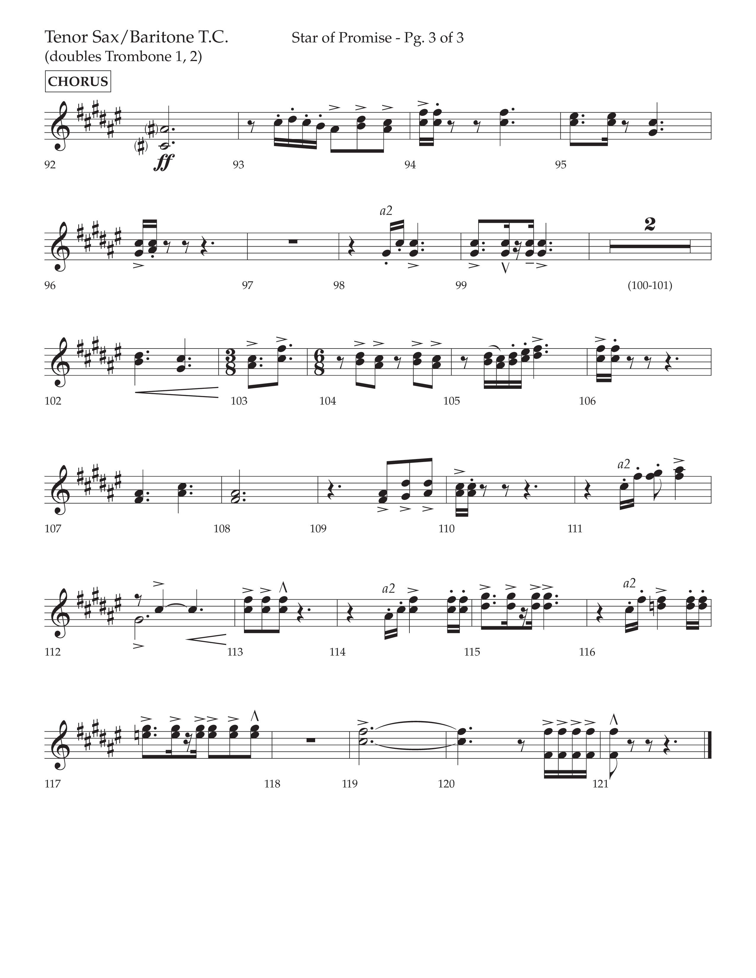 Star Of Promise (Choral Anthem SATB) Tenor Sax/Baritone T.C. (Lifeway Choral / Arr. Bradley Knight)