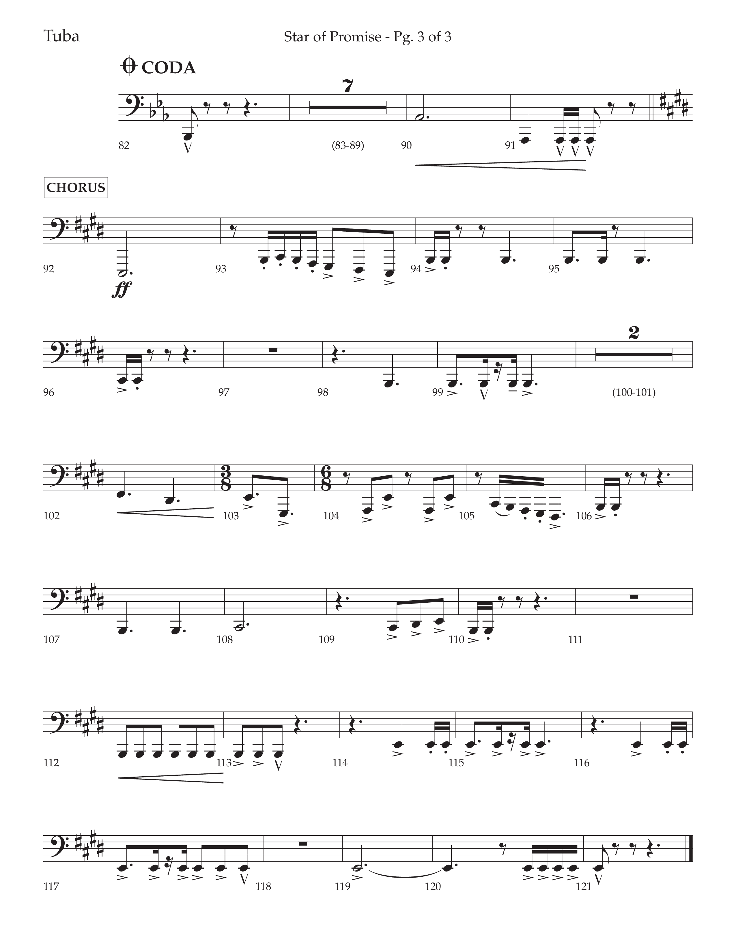 Star Of Promise (Choral Anthem SATB) Tuba (Lifeway Choral / Arr. Bradley Knight)