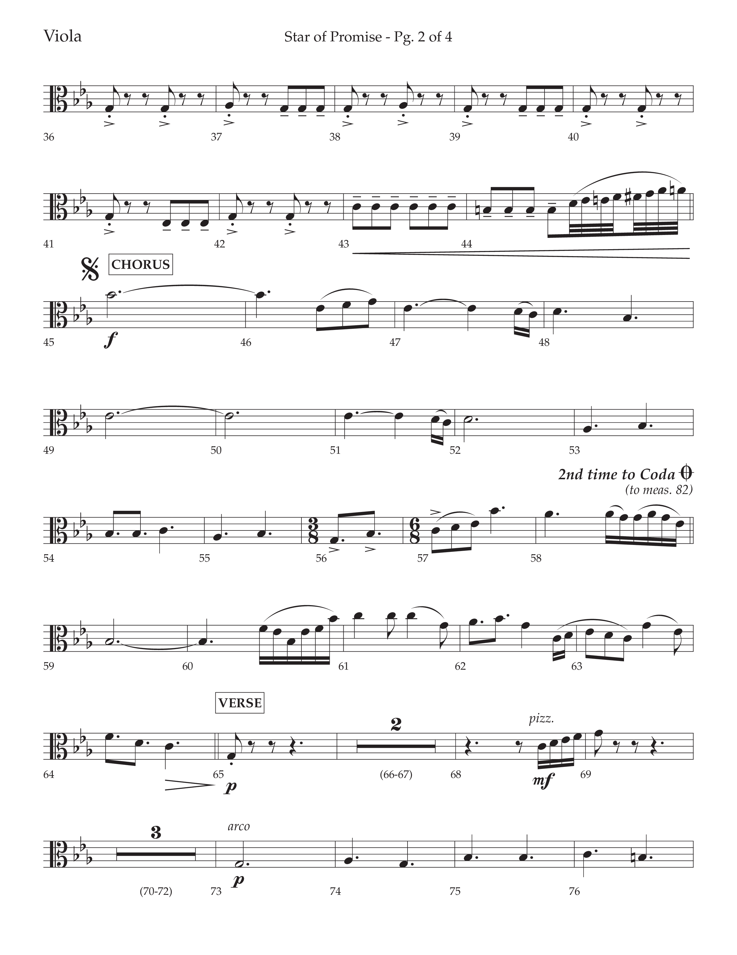 Star Of Promise (Choral Anthem SATB) Viola (Lifeway Choral / Arr. Bradley Knight)