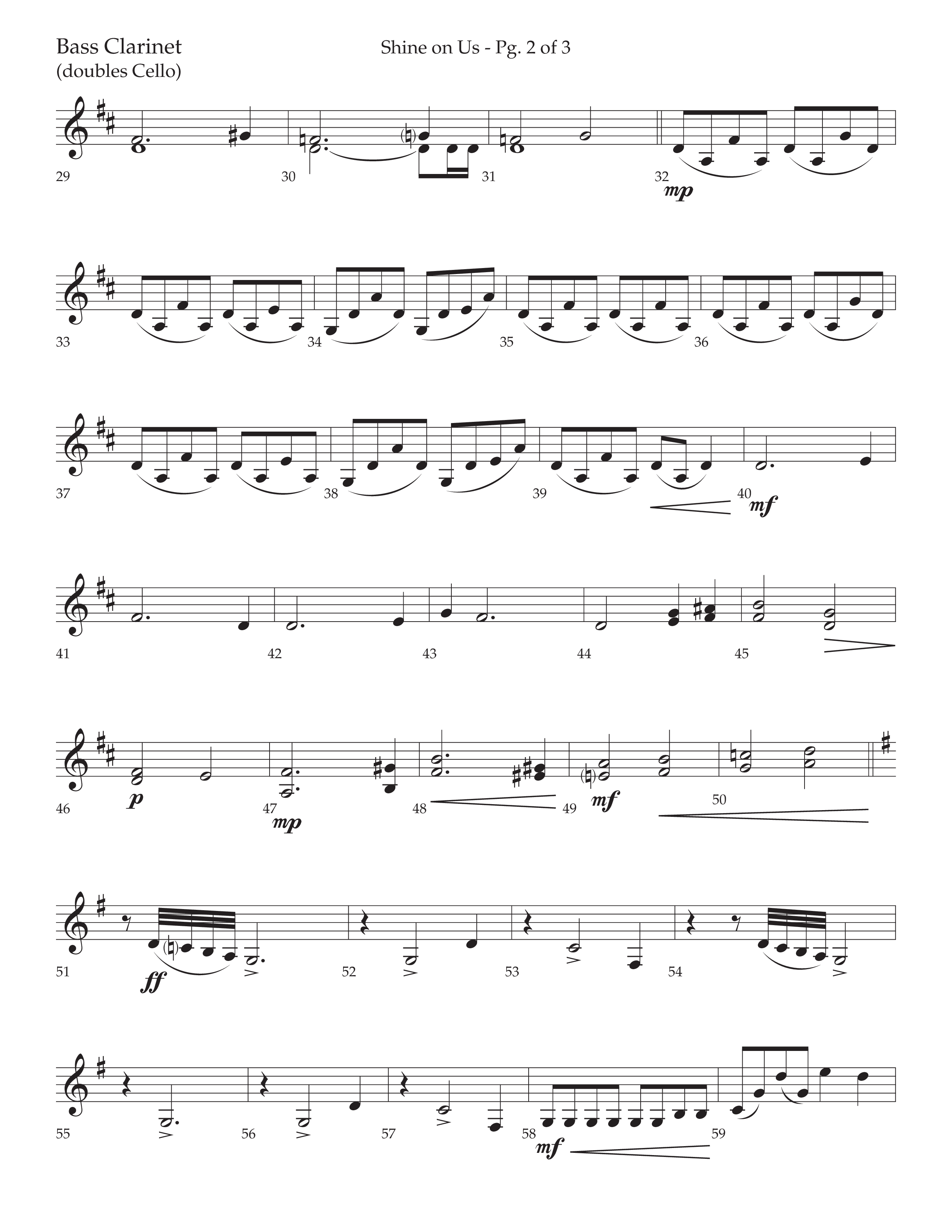 Shine On Us (Choral Anthem SATB) Bass Clarinet (Lifeway Choral / Arr. Bradley Knight)