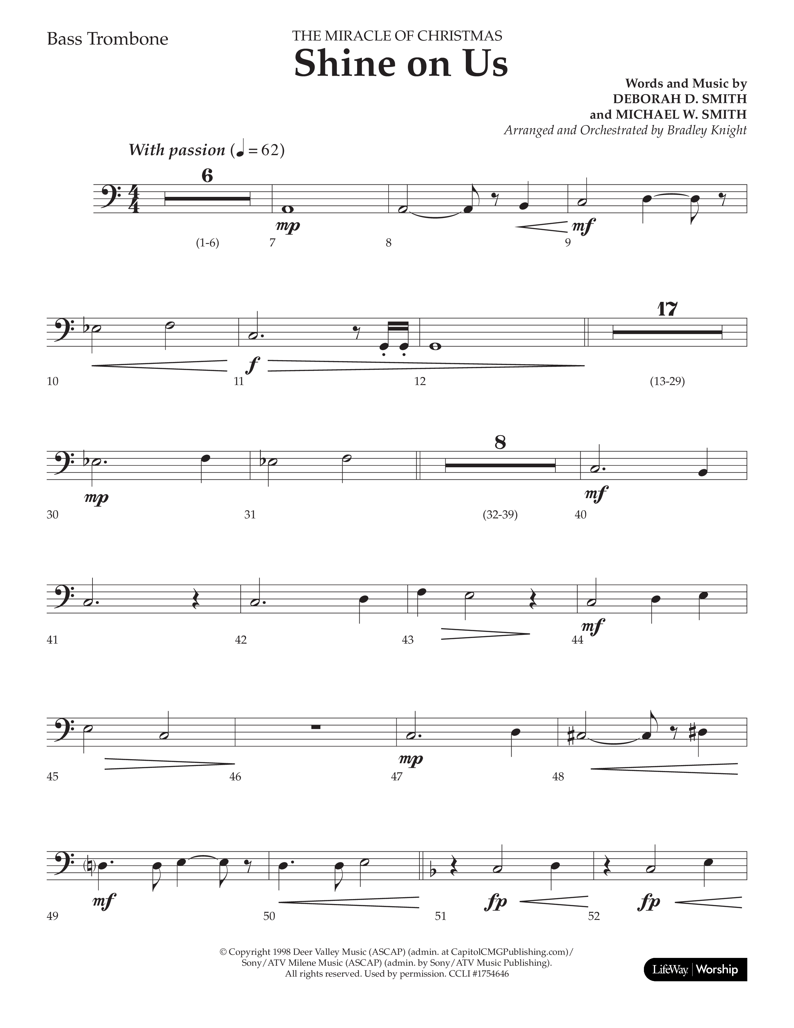 Shine On Us (Choral Anthem SATB) Bass Trombone (Lifeway Choral / Arr. Bradley Knight)