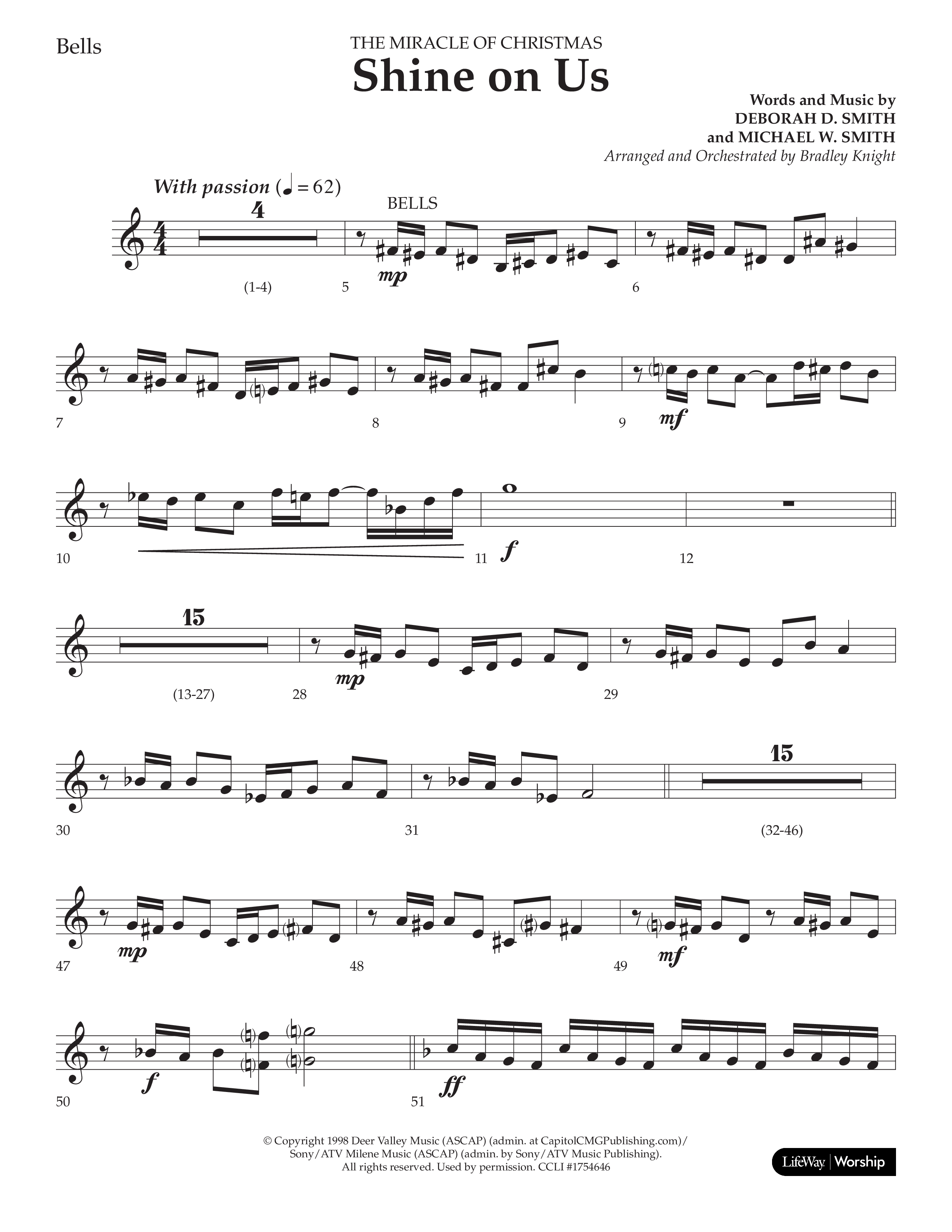 Shine On Us (Choral Anthem SATB) Bells (Lifeway Choral / Arr. Bradley Knight)