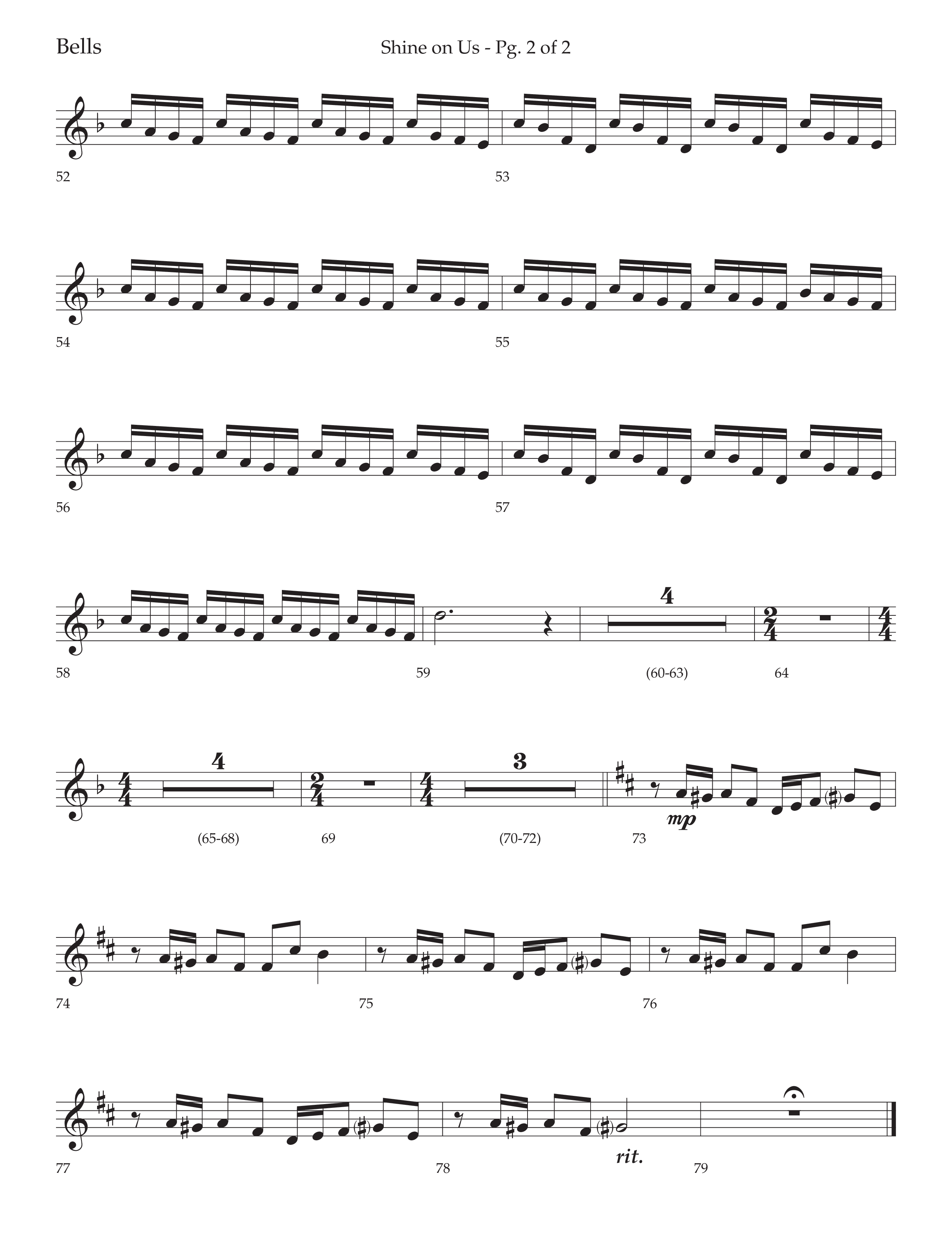 Shine On Us (Choral Anthem SATB) Bells (Lifeway Choral / Arr. Bradley Knight)