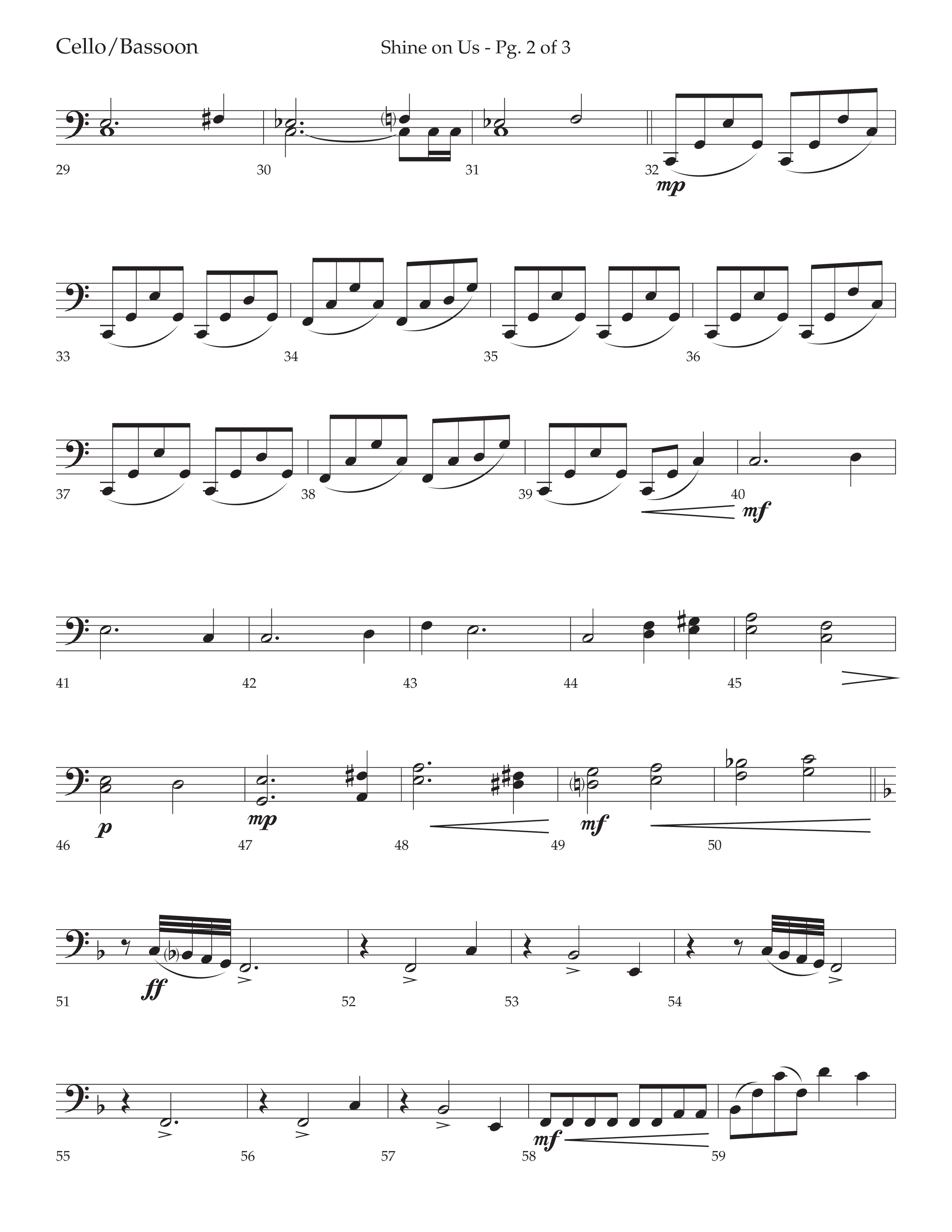 Shine On Us (Choral Anthem SATB) Cello (Lifeway Choral / Arr. Bradley Knight)