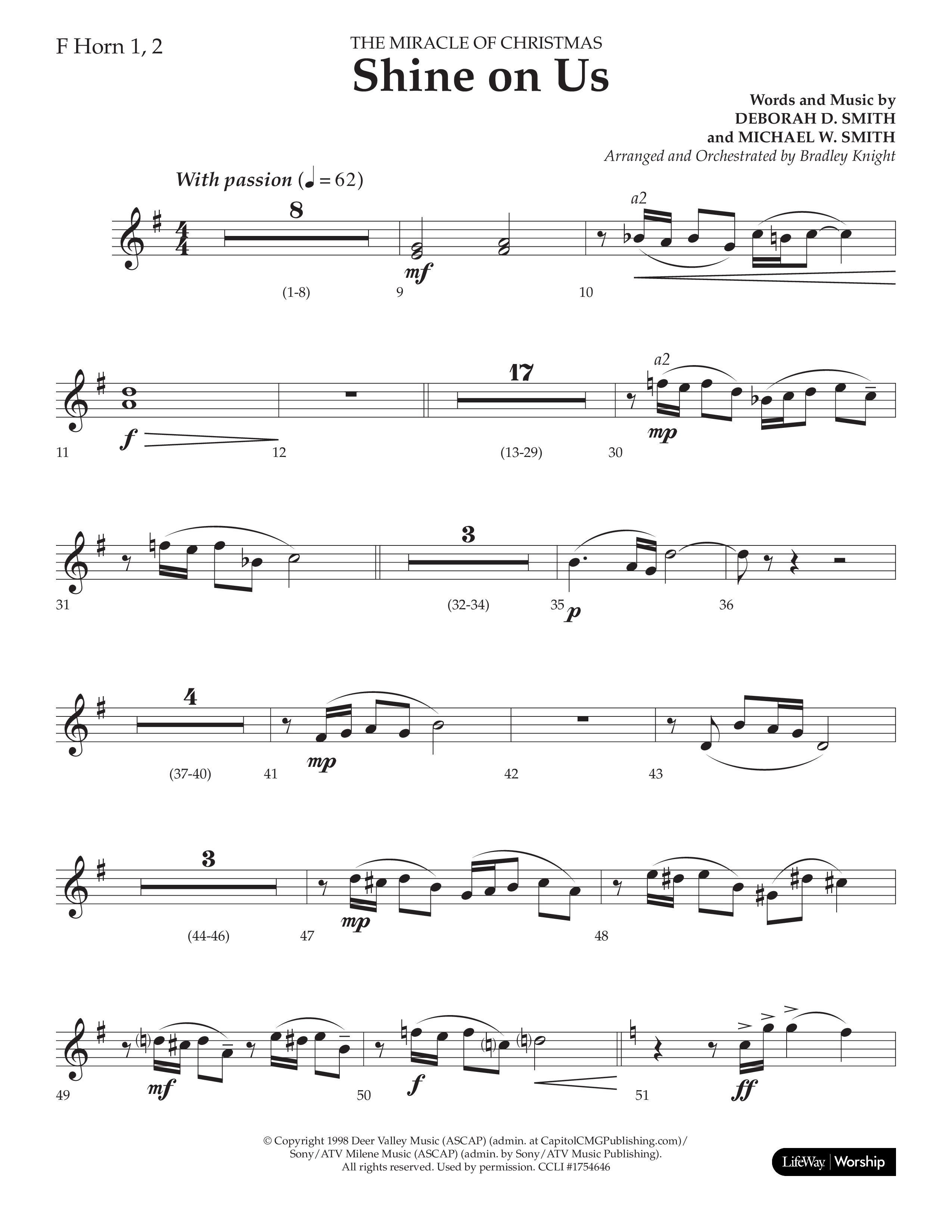 Shine On Us (Choral Anthem SATB) French Horn 1/2 (Lifeway Choral / Arr. Bradley Knight)