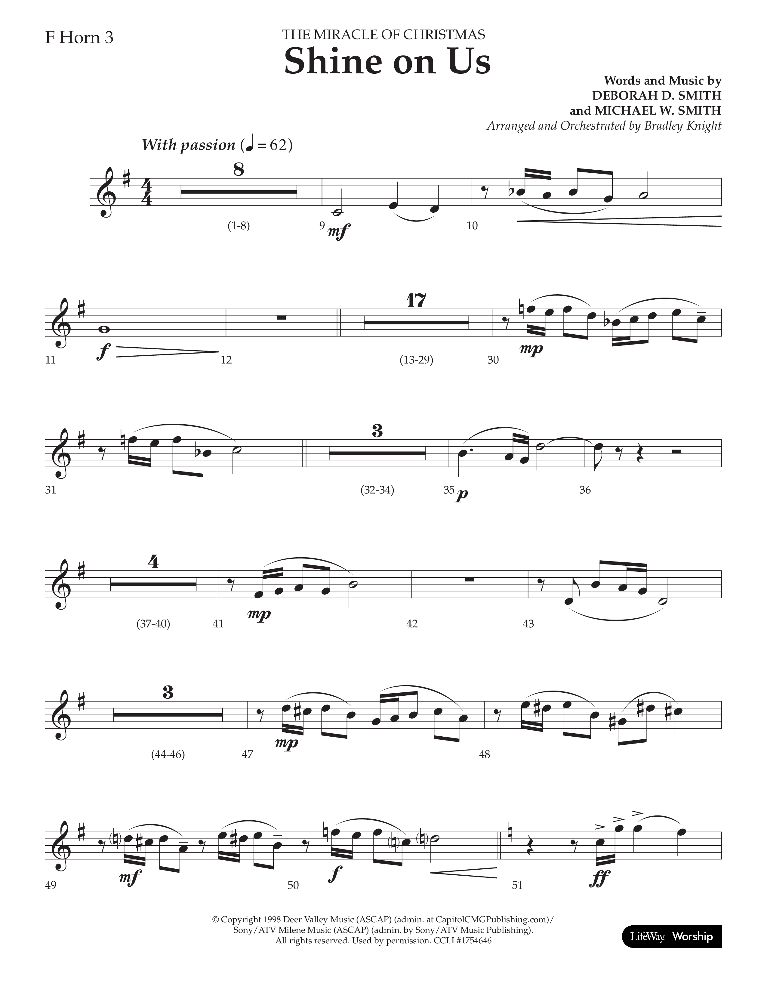Shine On Us (Choral Anthem SATB) French Horn 3 (Lifeway Choral / Arr. Bradley Knight)