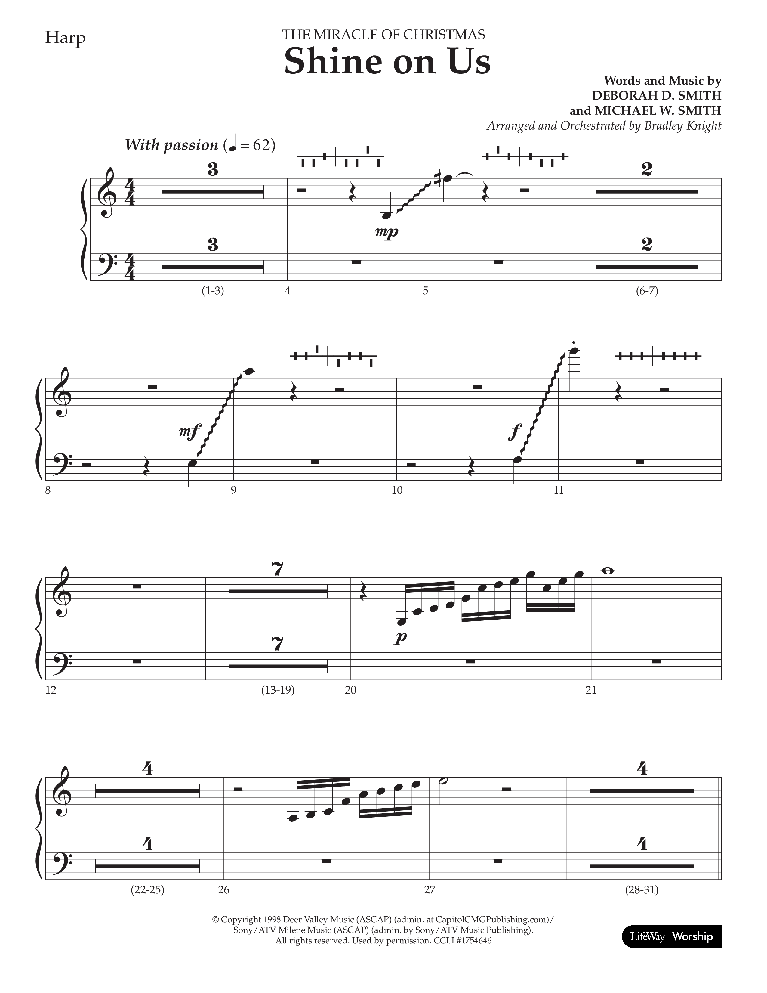 Shine On Us (Choral Anthem SATB) Harp (Lifeway Choral / Arr. Bradley Knight)