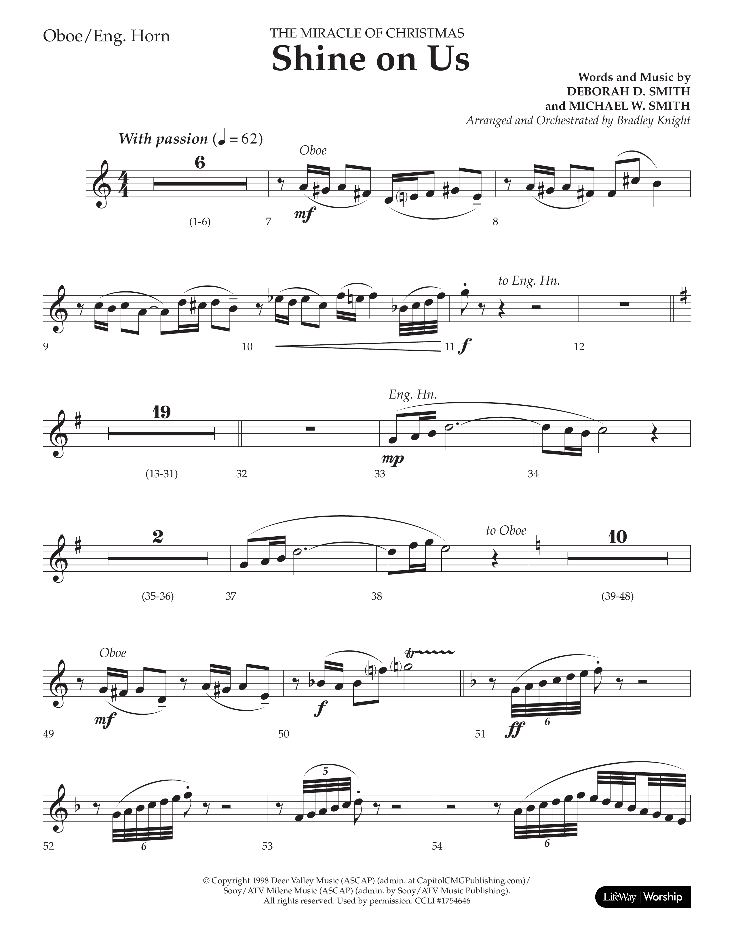 Shine On Us (Choral Anthem SATB) Oboe (Lifeway Choral / Arr. Bradley Knight)