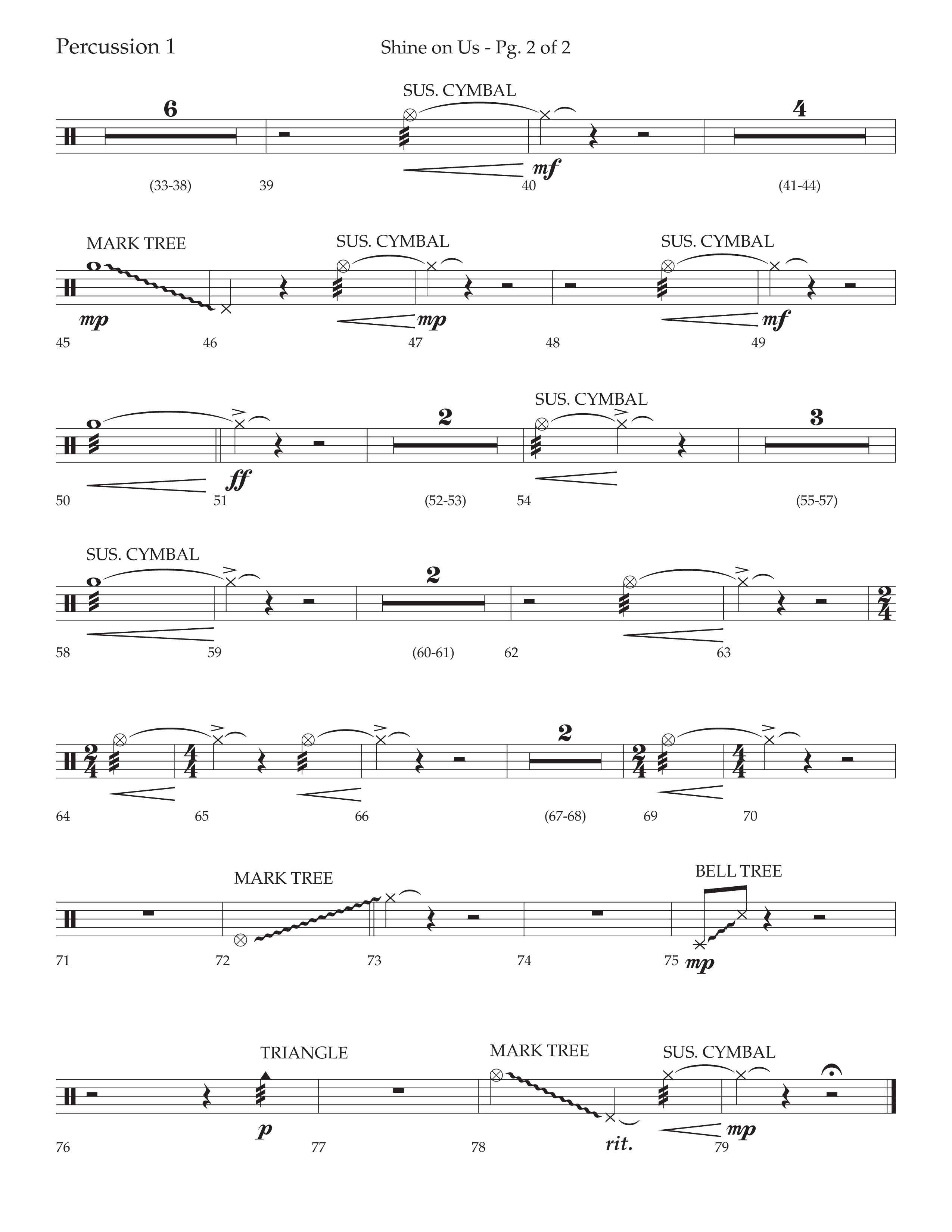 Shine On Us (Choral Anthem SATB) Percussion (Lifeway Choral / Arr. Bradley Knight)