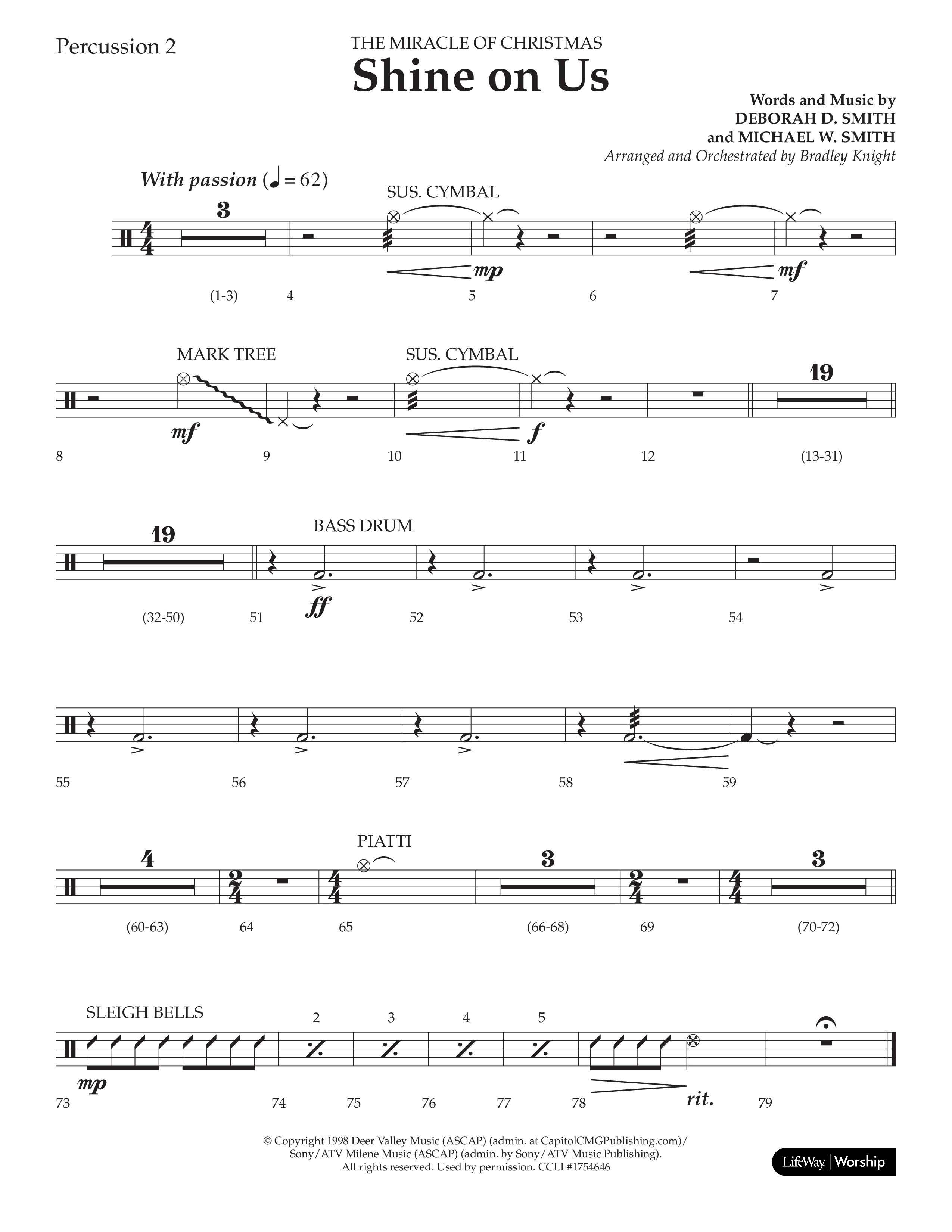 Shine On Us (Choral Anthem SATB) Percussion (Lifeway Choral / Arr. Bradley Knight)