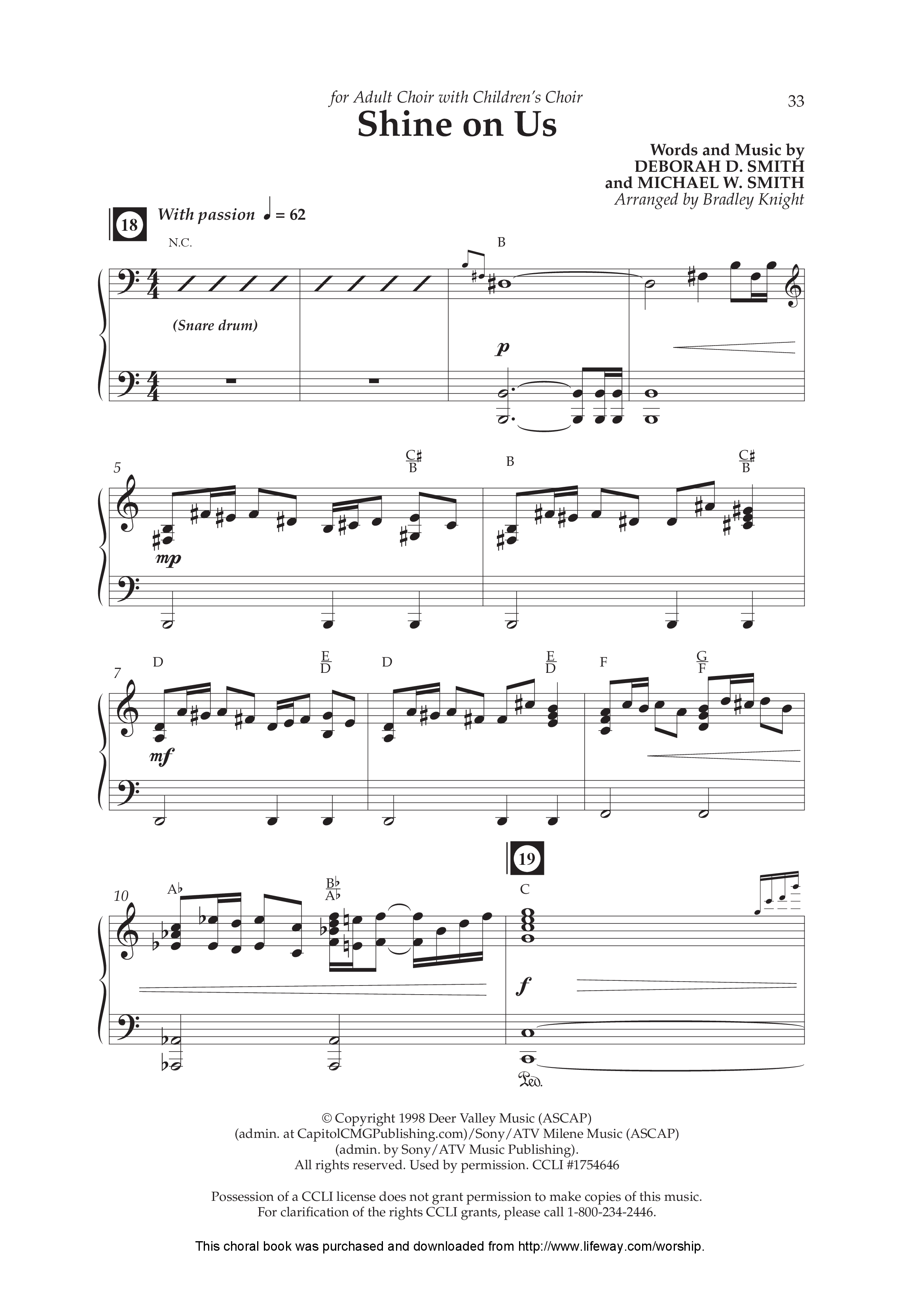 Shine On Us (Choral Anthem SATB) Anthem (SATB/Piano) (Lifeway Choral / Arr. Bradley Knight)