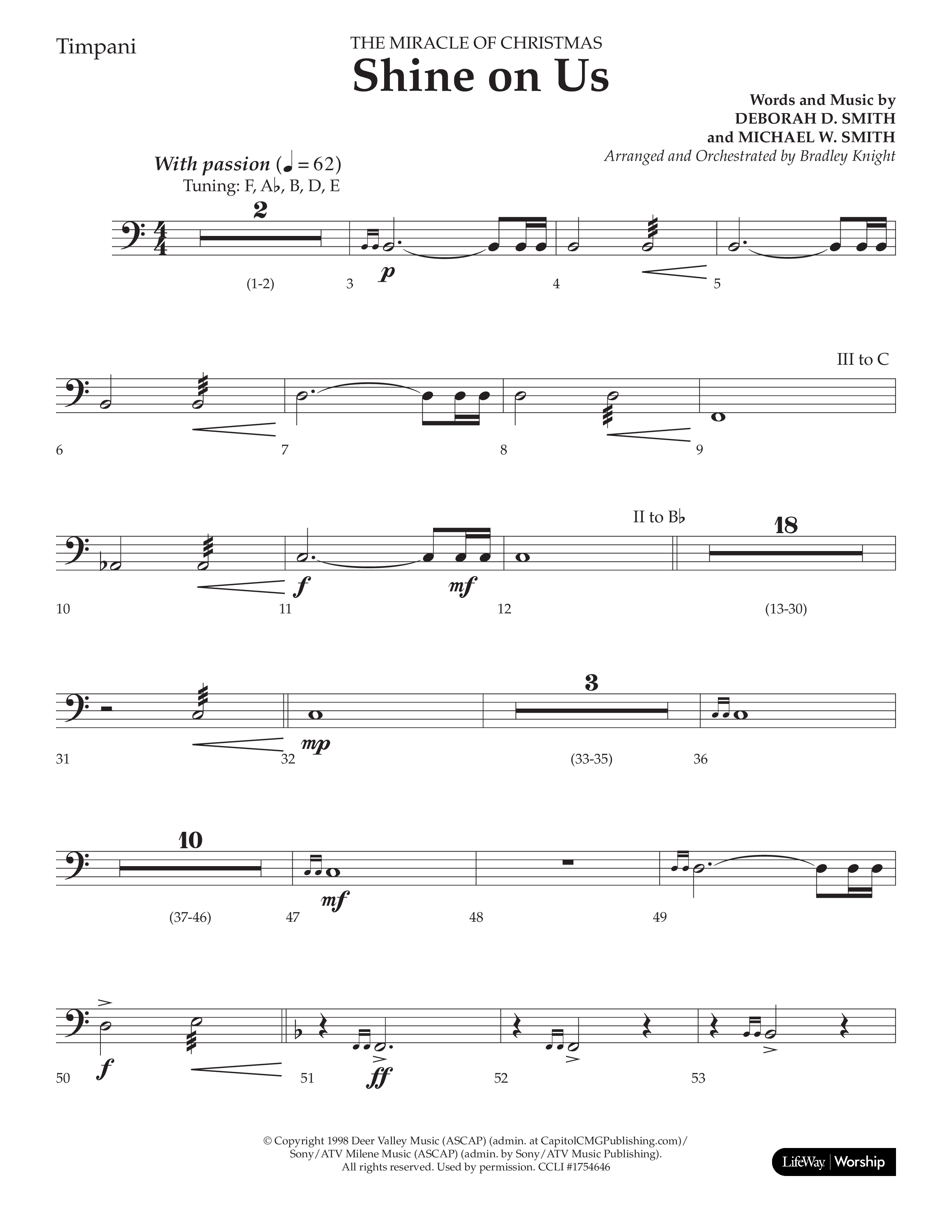 Shine On Us (Choral Anthem SATB) Timpani (Lifeway Choral / Arr. Bradley Knight)