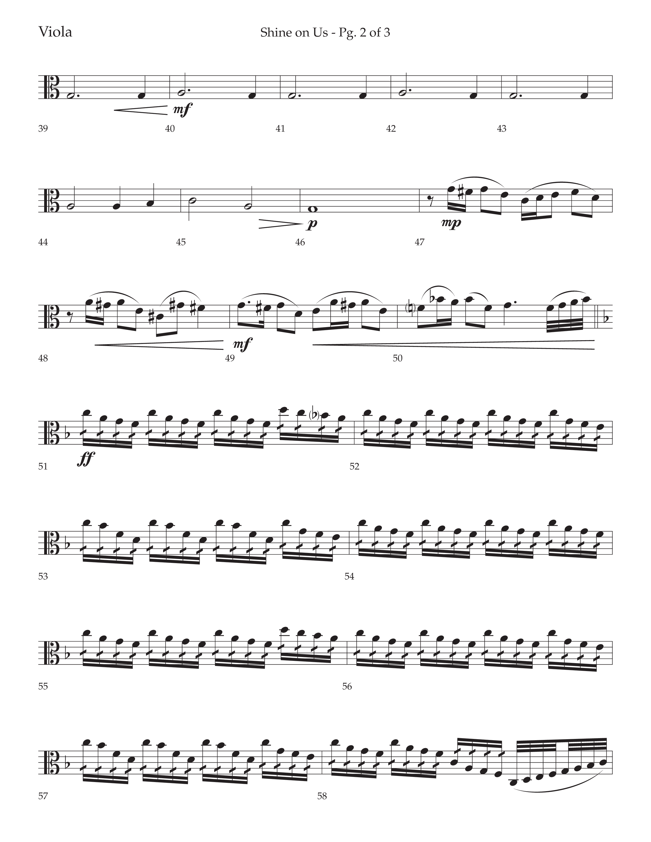 Shine On Us (Choral Anthem SATB) Viola (Lifeway Choral / Arr. Bradley Knight)