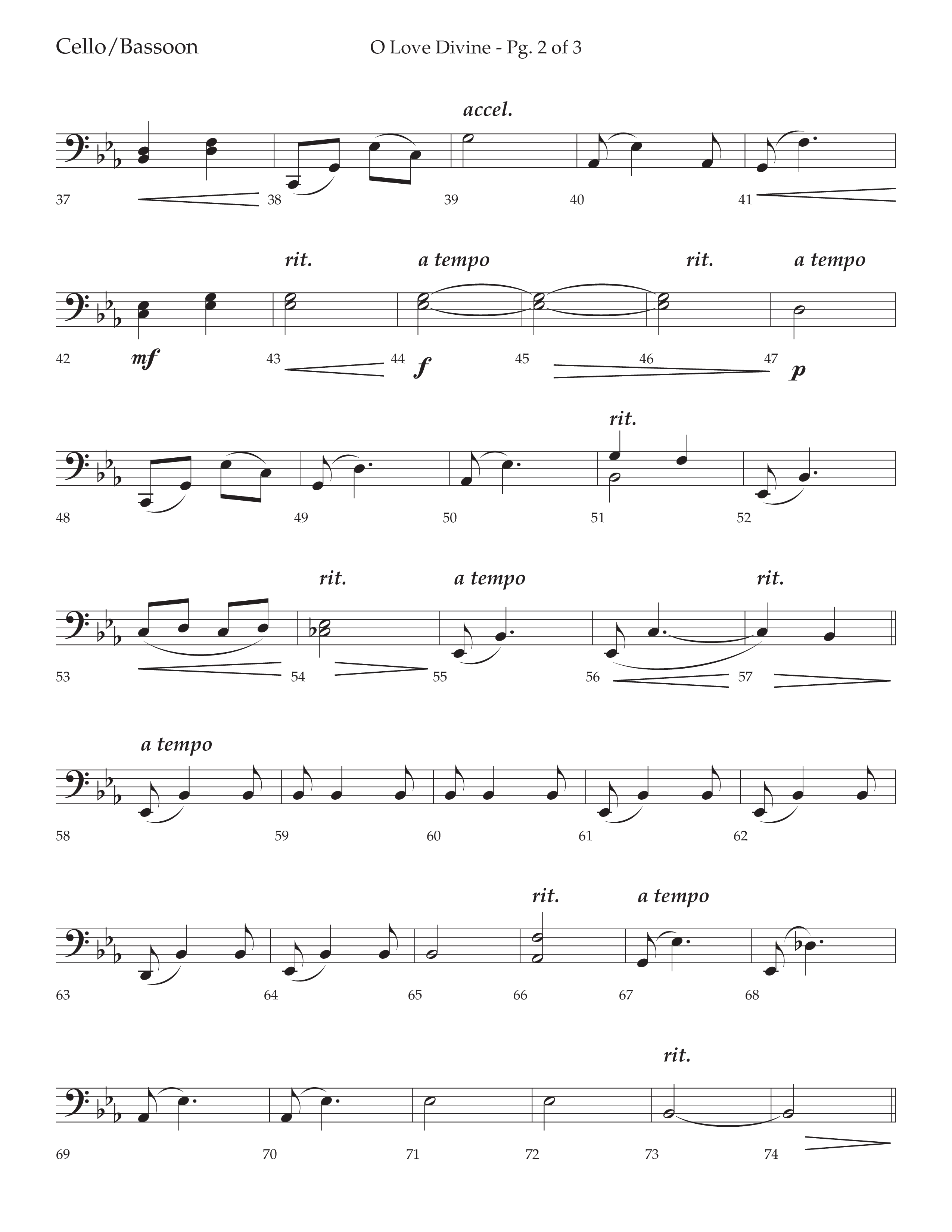 O Love Divine (Choral Anthem SATB) Cello (Lifeway Choral / Arr. Bradley Knight)