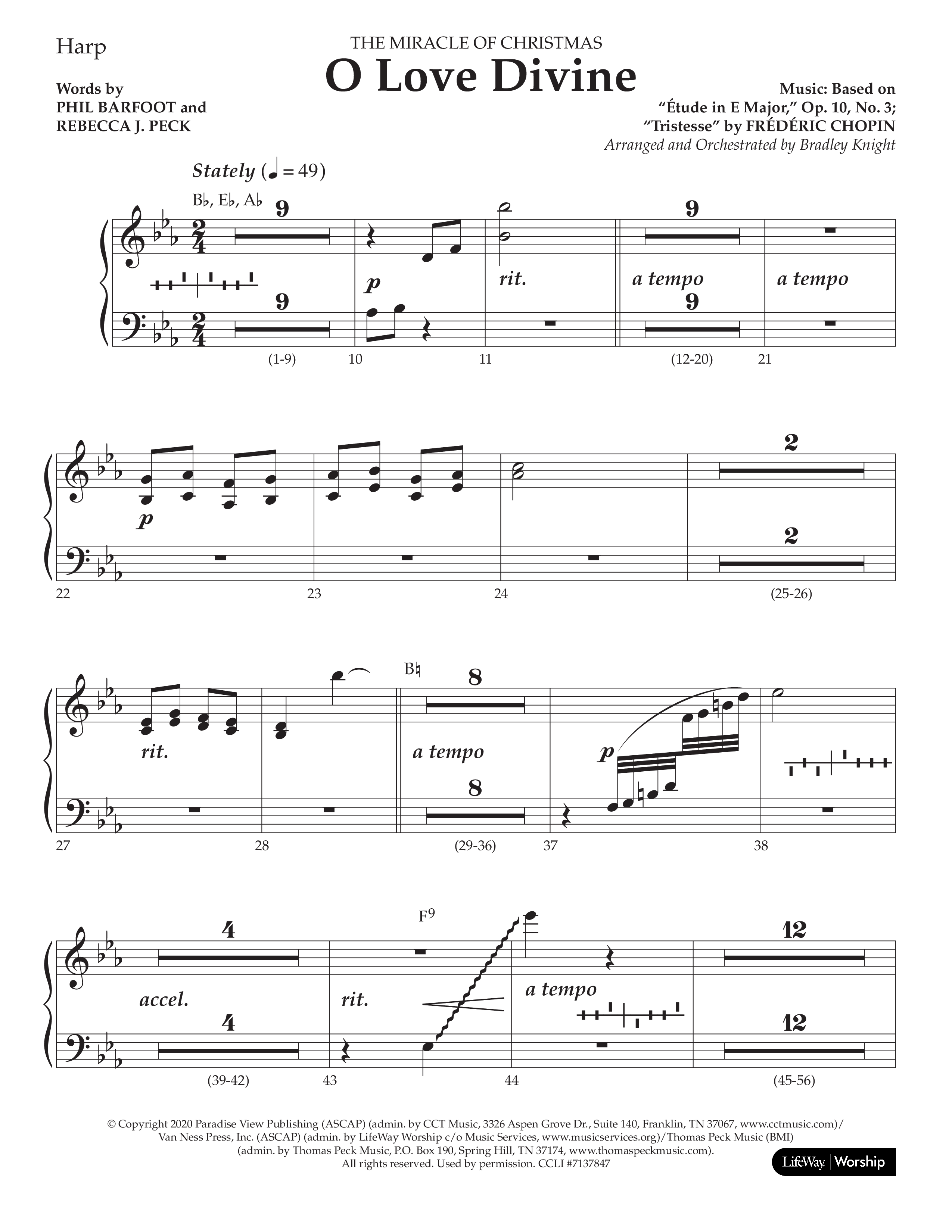 O Love Divine (Choral Anthem SATB) Harp (Lifeway Choral / Arr. Bradley Knight)