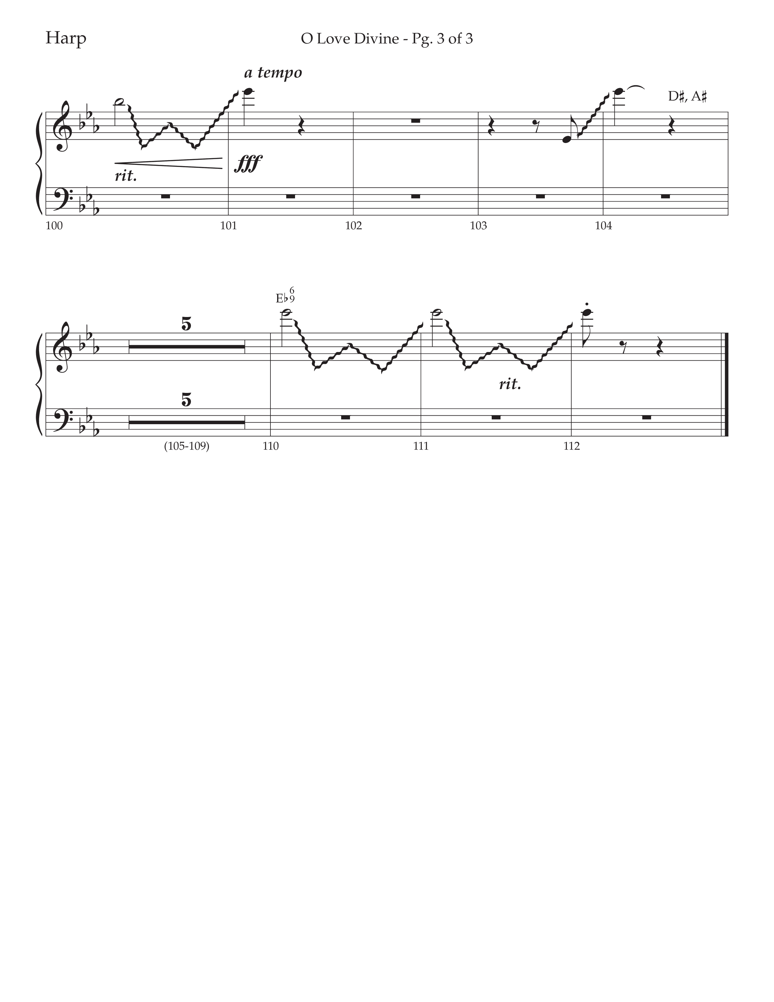 O Love Divine (Choral Anthem SATB) Harp (Lifeway Choral / Arr. Bradley Knight)