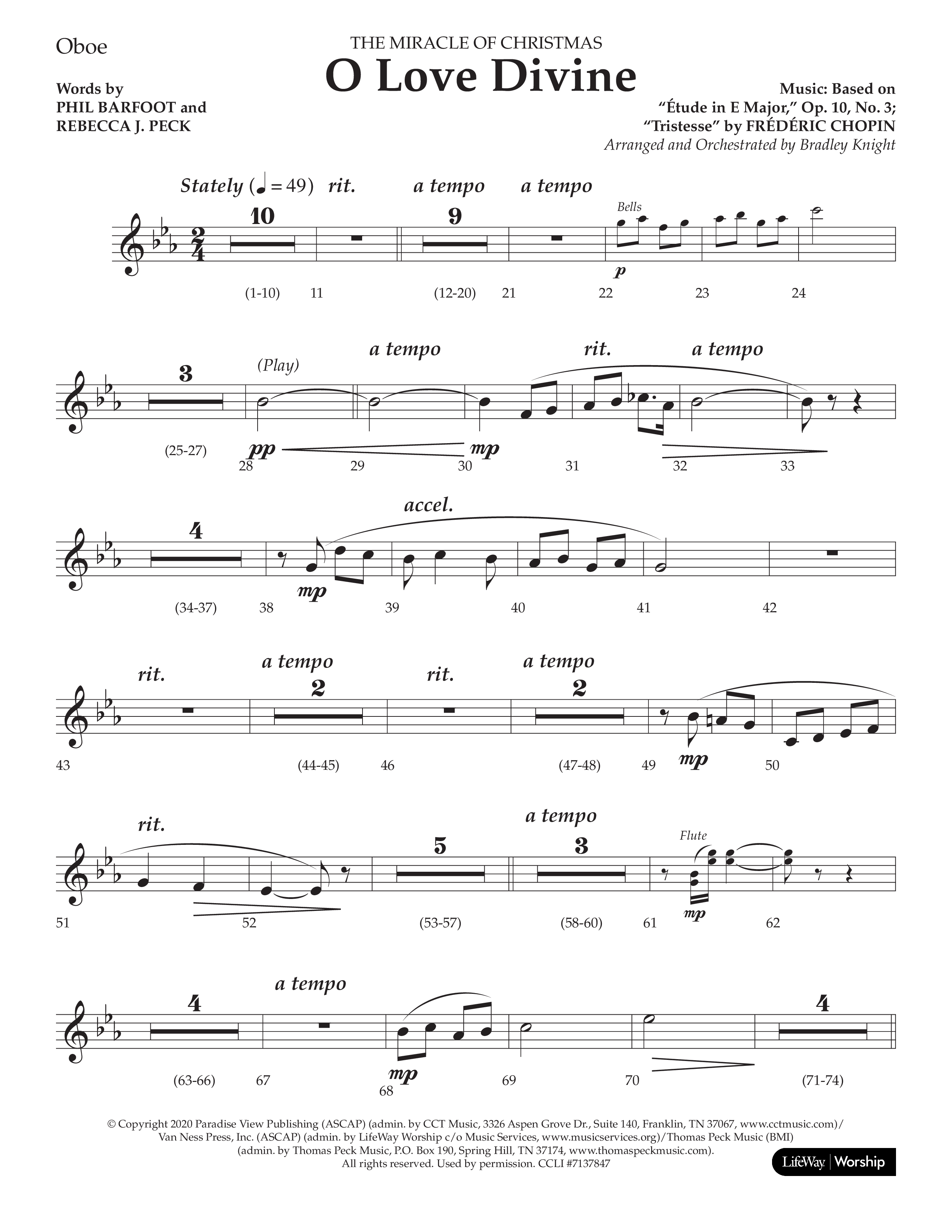 O Love Divine (Choral Anthem SATB) Oboe (Lifeway Choral / Arr. Bradley Knight)