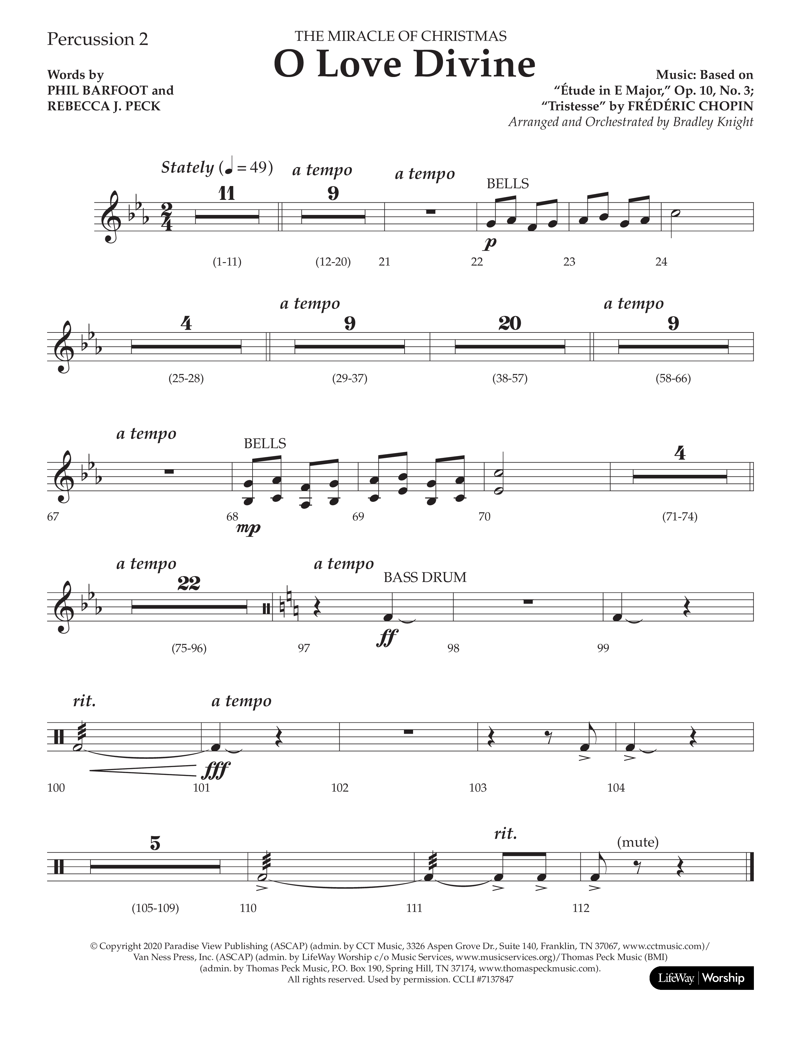 O Love Divine (Choral Anthem SATB) Percussion (Lifeway Choral / Arr. Bradley Knight)