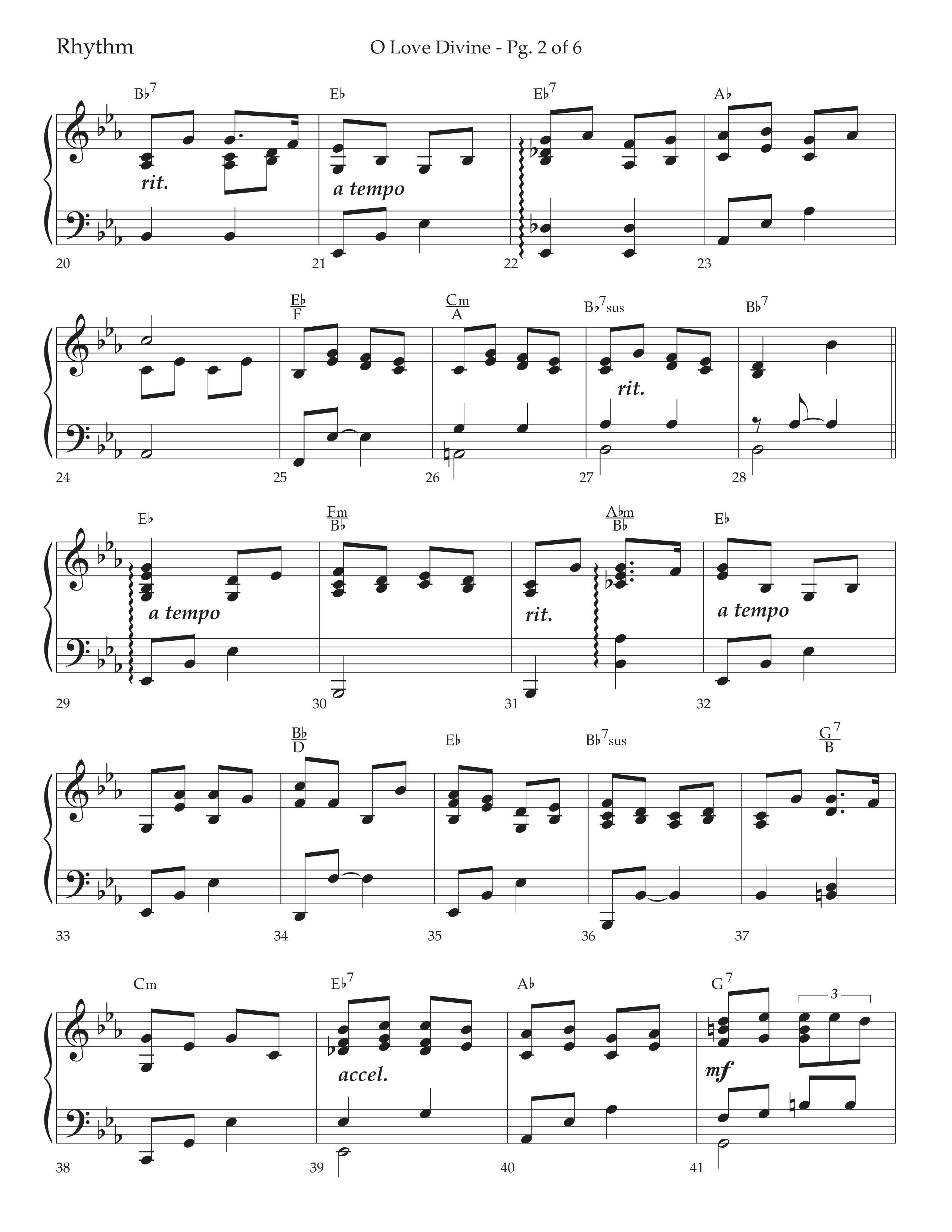 O Love Divine (Choral Anthem SATB) Rhythm Chart (Lifeway Choral / Arr. Bradley Knight)