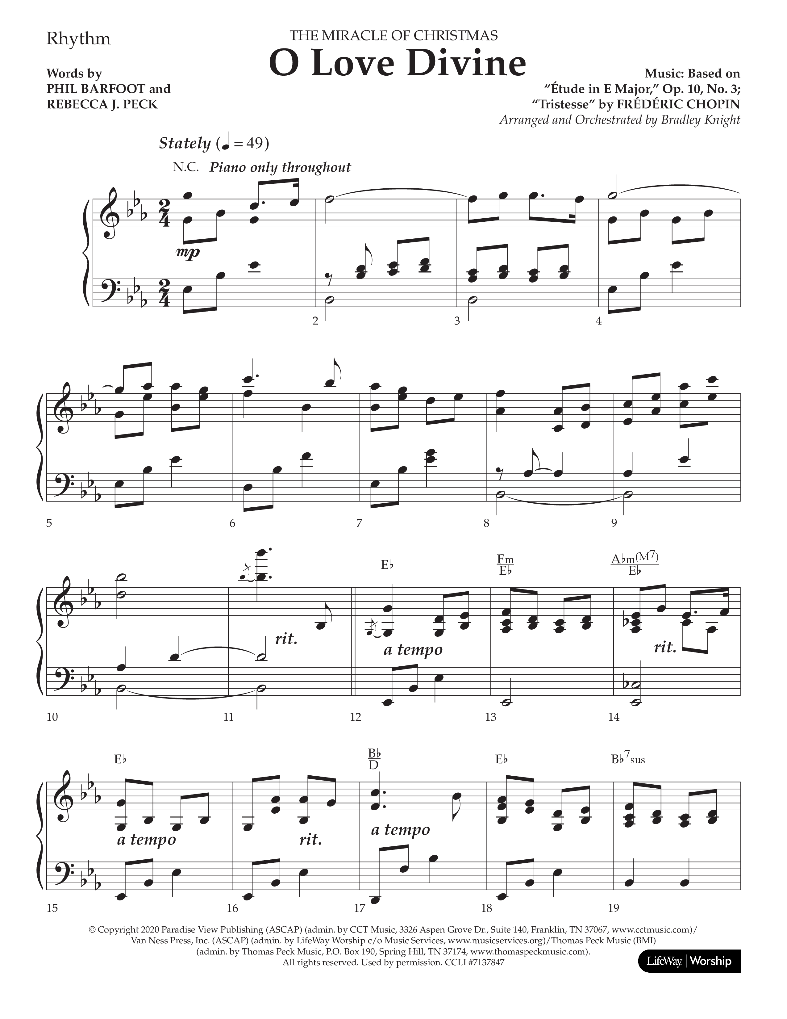 O Love Divine (Choral Anthem SATB) Lead Melody & Rhythm (Lifeway Choral / Arr. Bradley Knight)