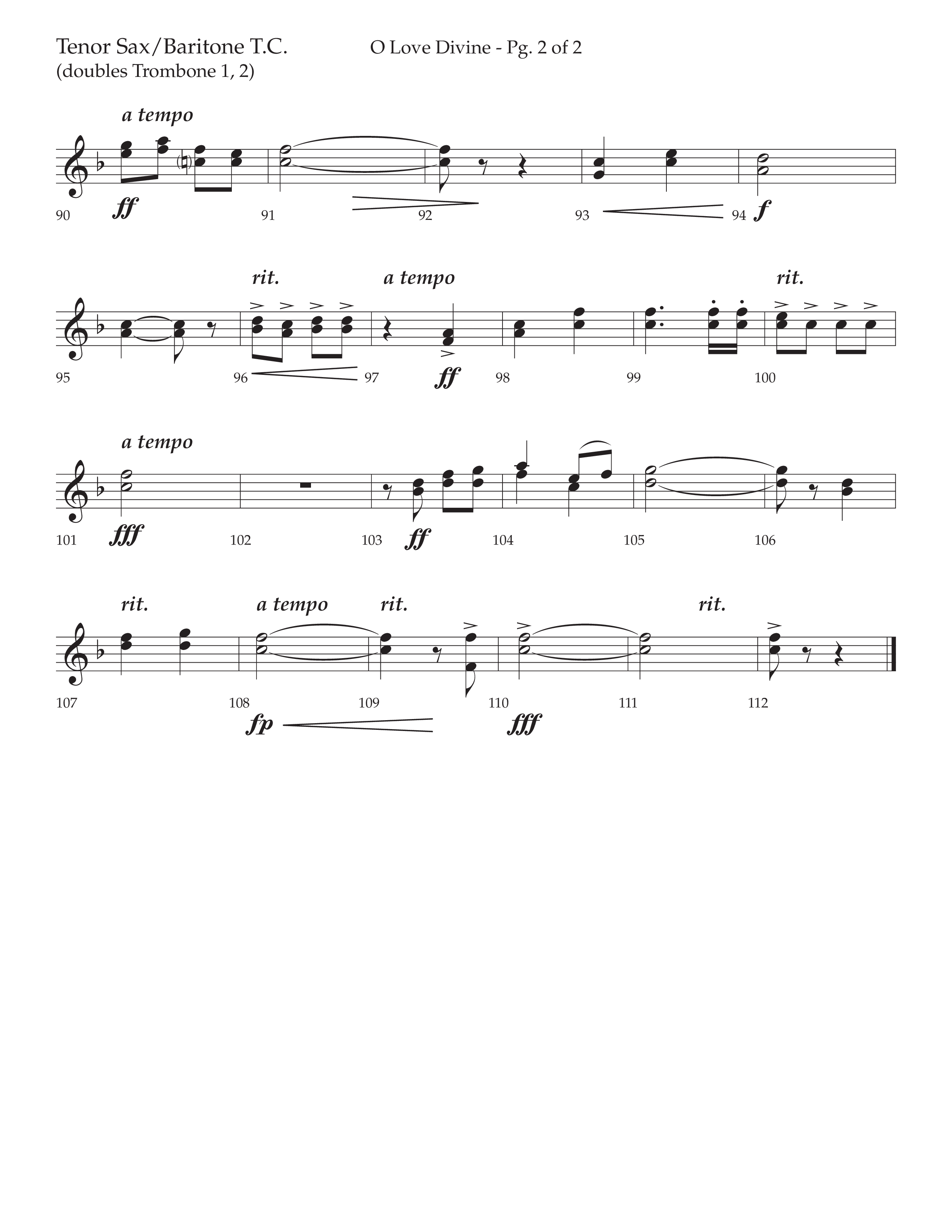 O Love Divine (Choral Anthem SATB) Tenor Sax/Baritone T.C. (Lifeway Choral / Arr. Bradley Knight)