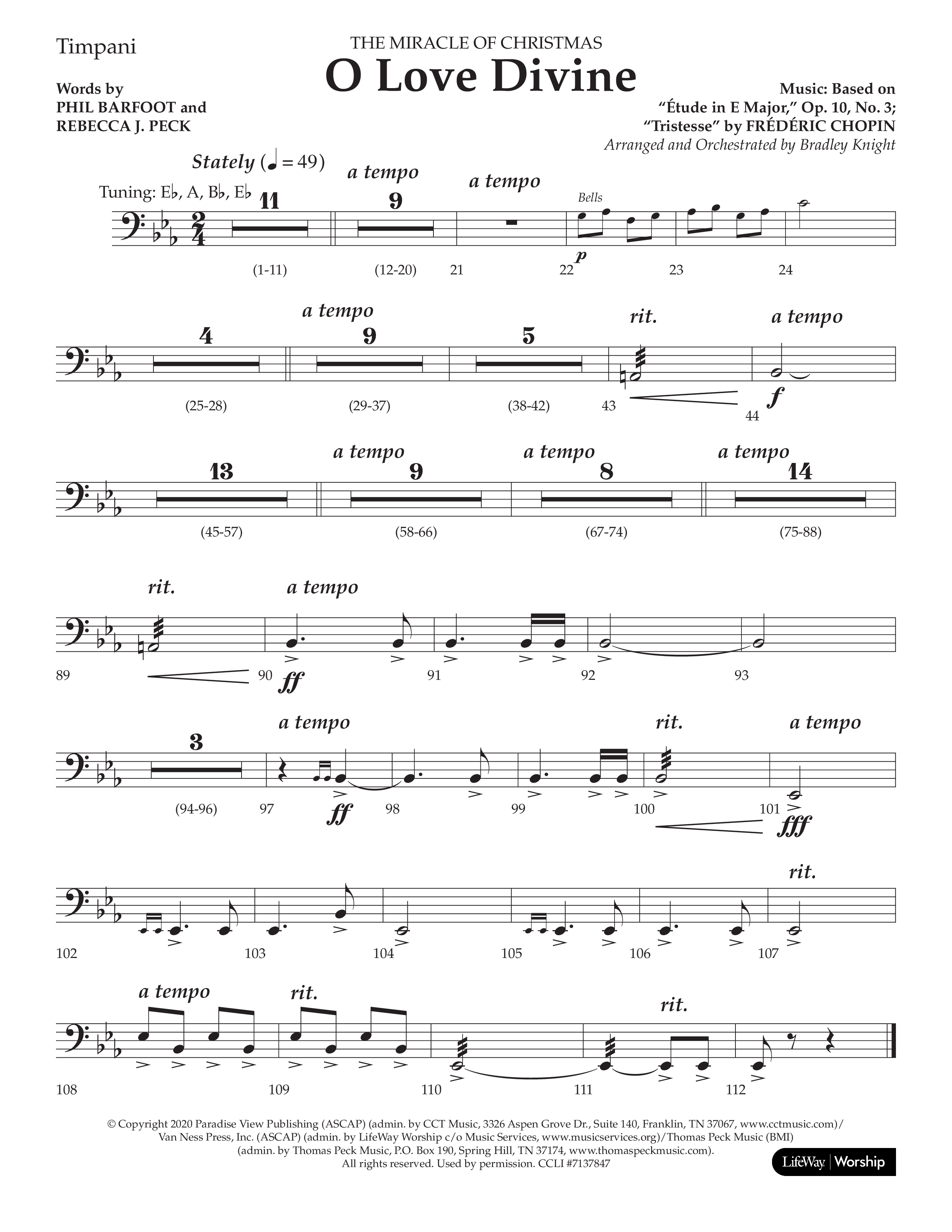 O Love Divine (Choral Anthem SATB) Timpani (Lifeway Choral / Arr. Bradley Knight)