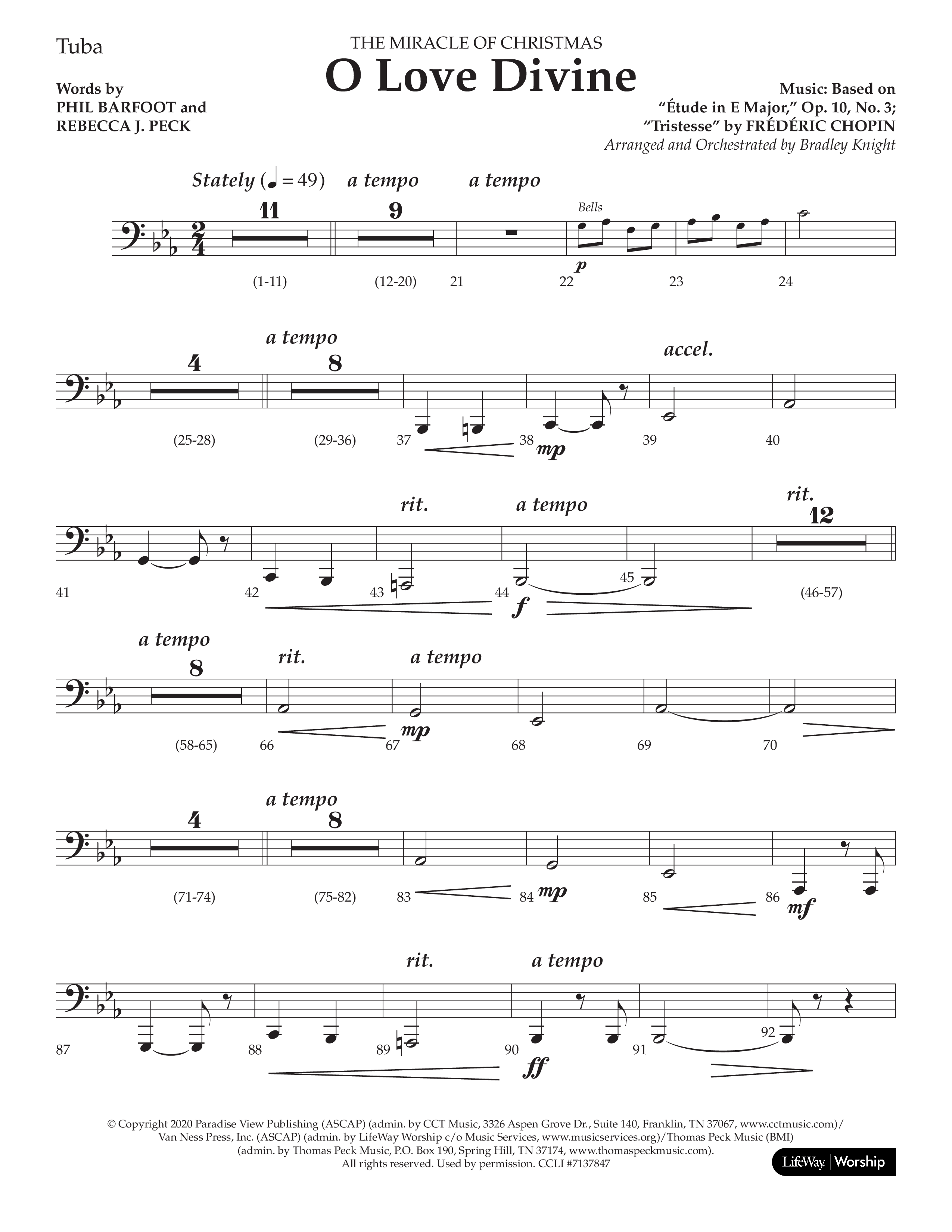 O Love Divine (Choral Anthem SATB) Tuba (Lifeway Choral / Arr. Bradley Knight)