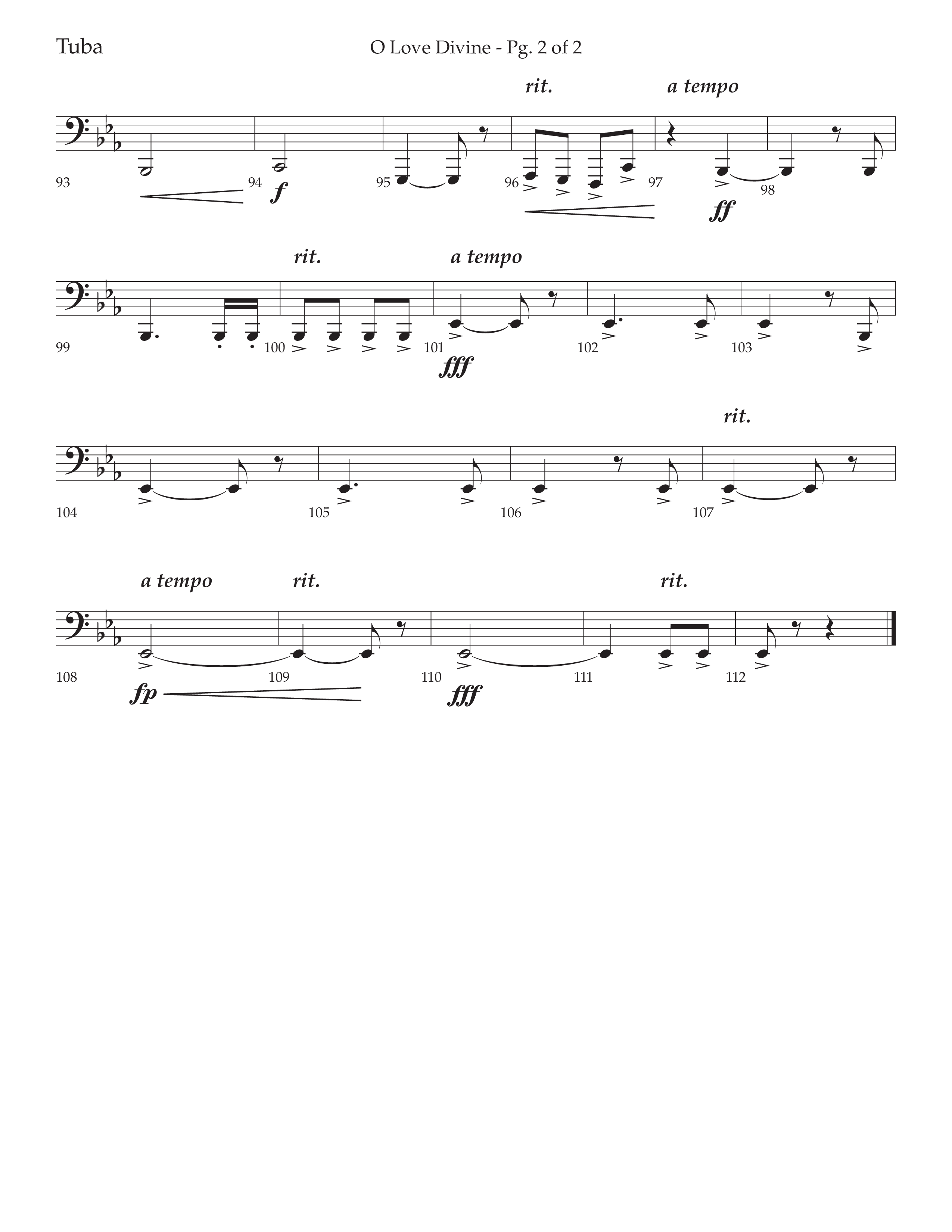 O Love Divine (Choral Anthem SATB) Tuba (Lifeway Choral / Arr. Bradley Knight)