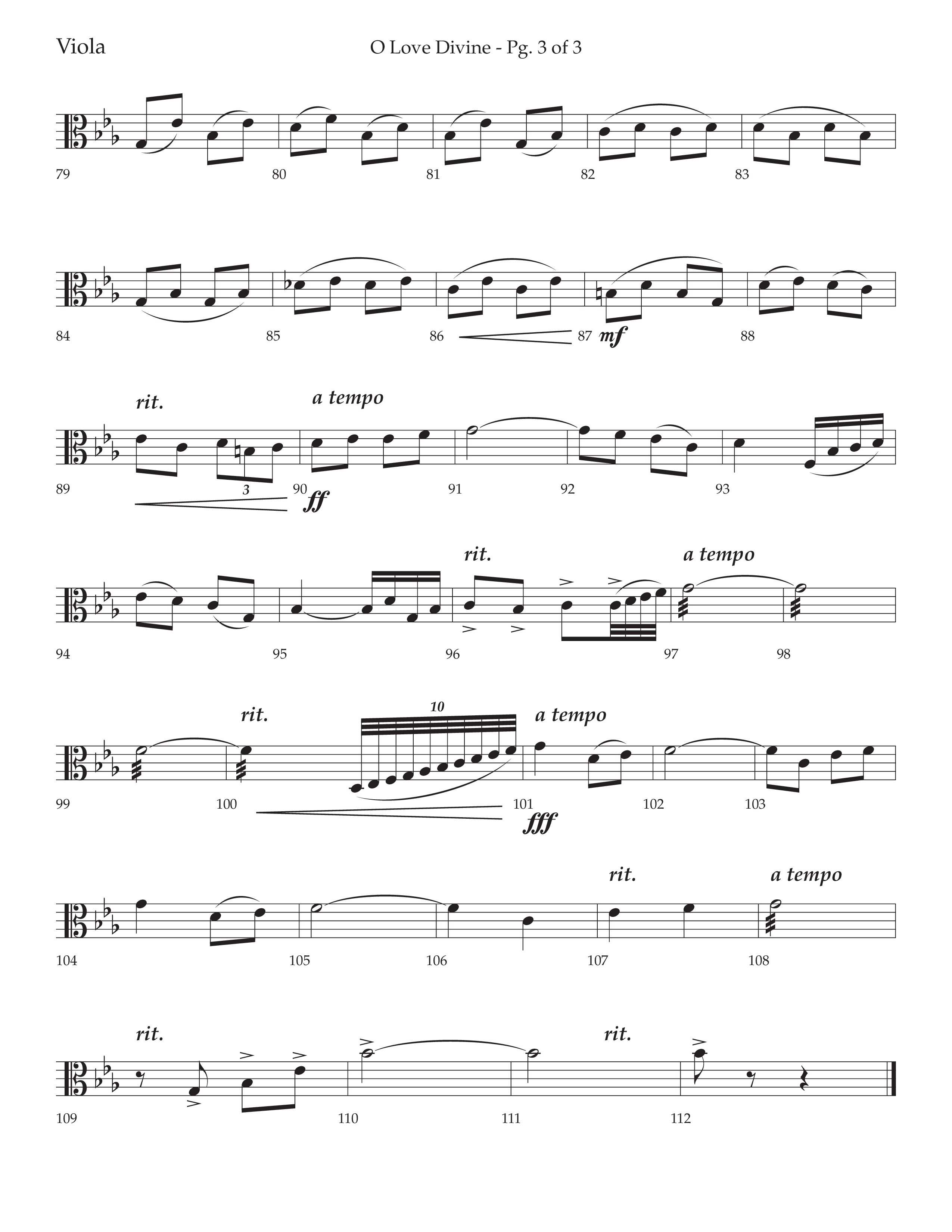 O Love Divine (Choral Anthem SATB) Viola (Lifeway Choral / Arr. Bradley Knight)