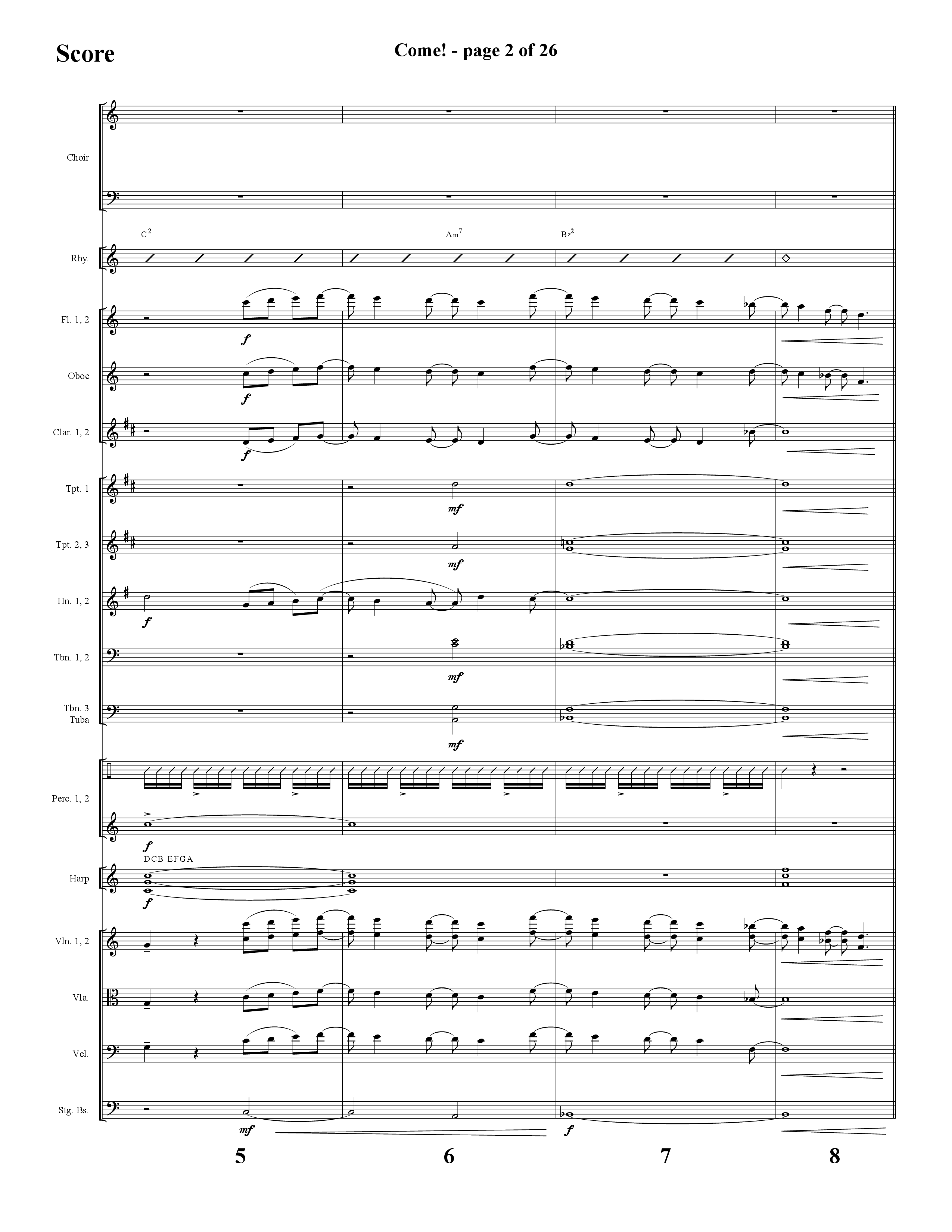 Come (with O Come All Ye Faithful) (Choral Anthem SATB) Orchestration (Lifeway Choral / Arr. Cliff Duren)