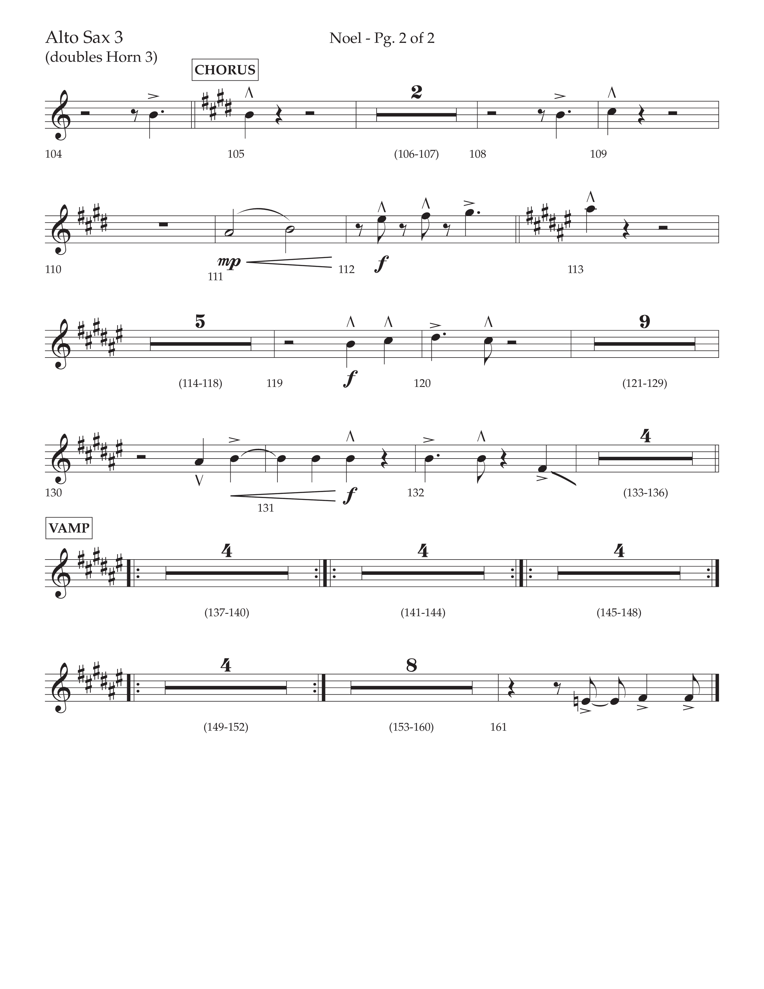Noel (with The First Noel) (Choral Anthem SATB) Alto Sax (Lifeway Worship / Arr. Cody McVey)