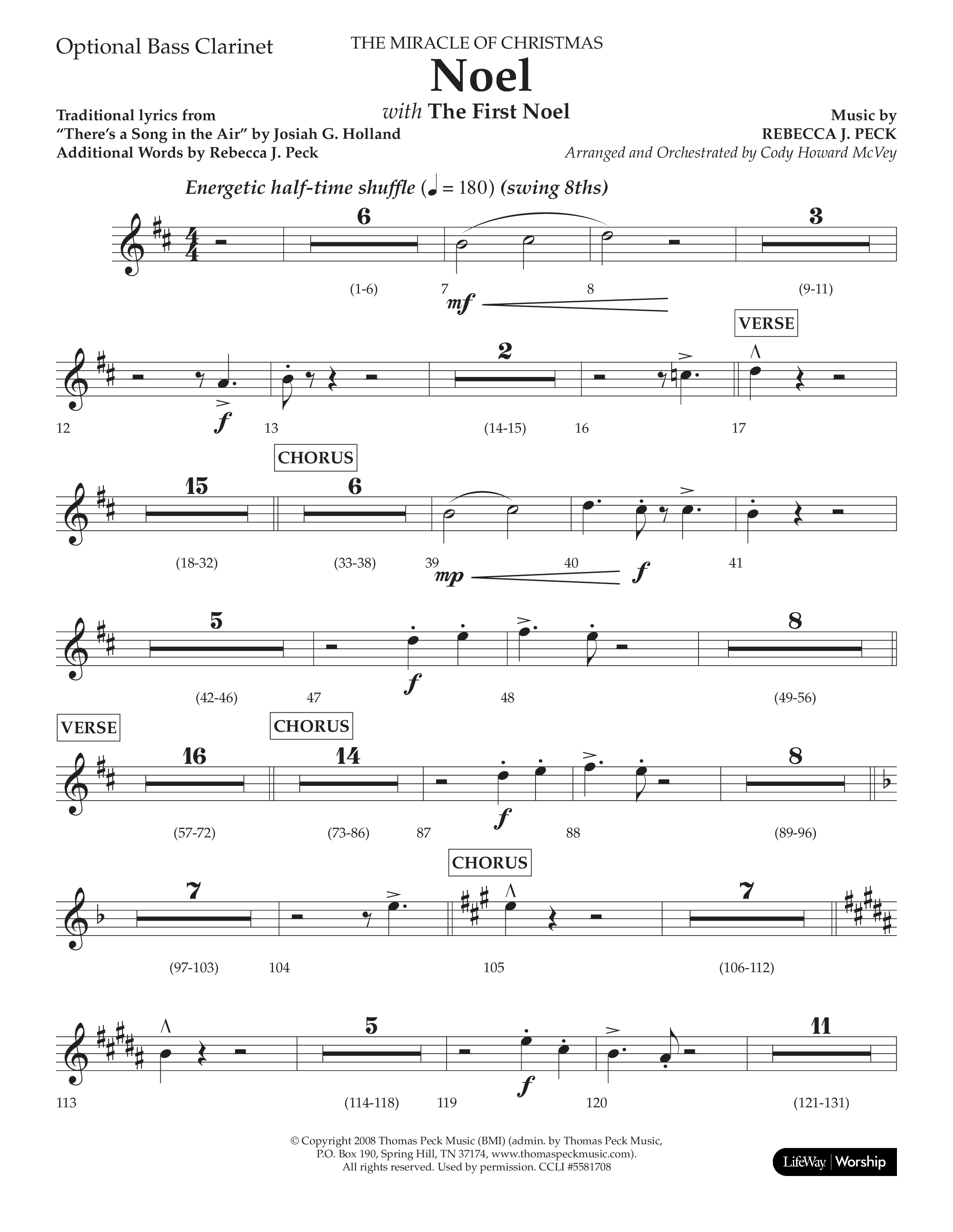 Noel (with The First Noel) (Choral Anthem SATB) Bass Clarinet (Lifeway Worship / Arr. Cody McVey)