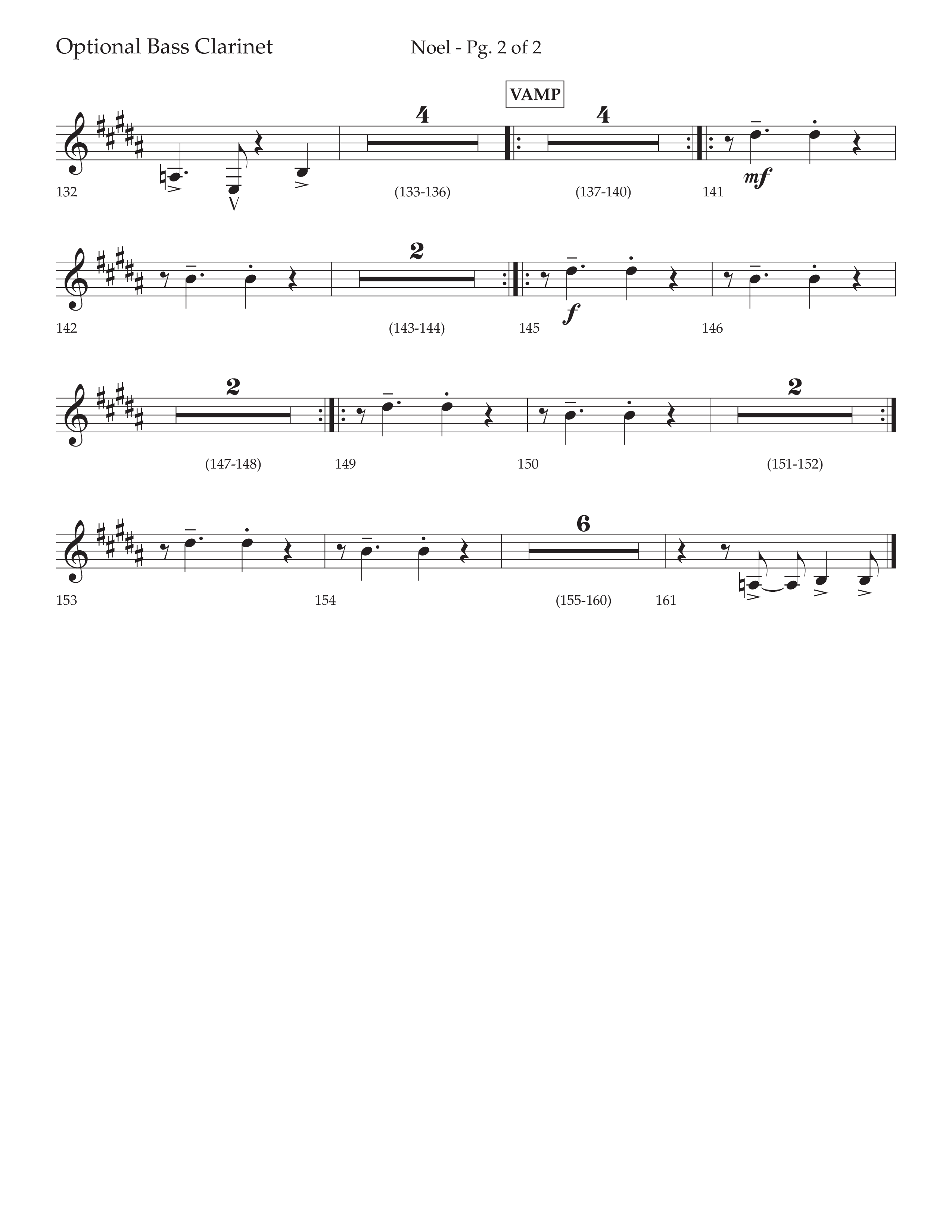 Noel (with The First Noel) (Choral Anthem SATB) Bass Clarinet (Lifeway Worship / Arr. Cody McVey)