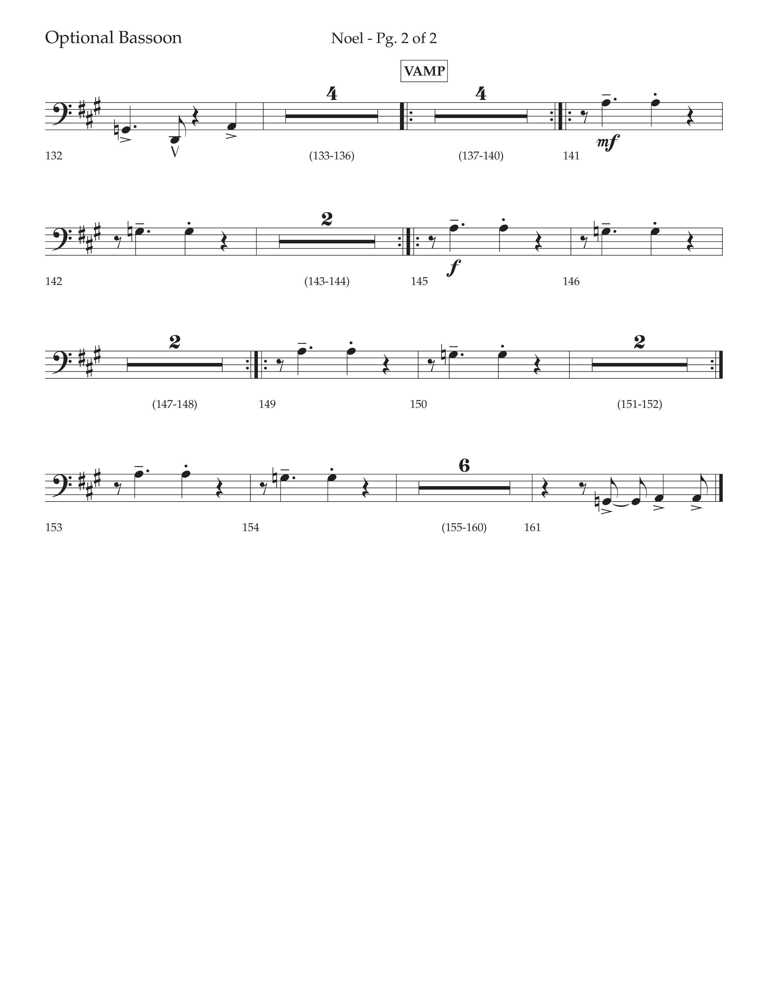 Noel (with The First Noel) (Choral Anthem SATB) Bassoon (Lifeway Worship / Arr. Cody McVey)