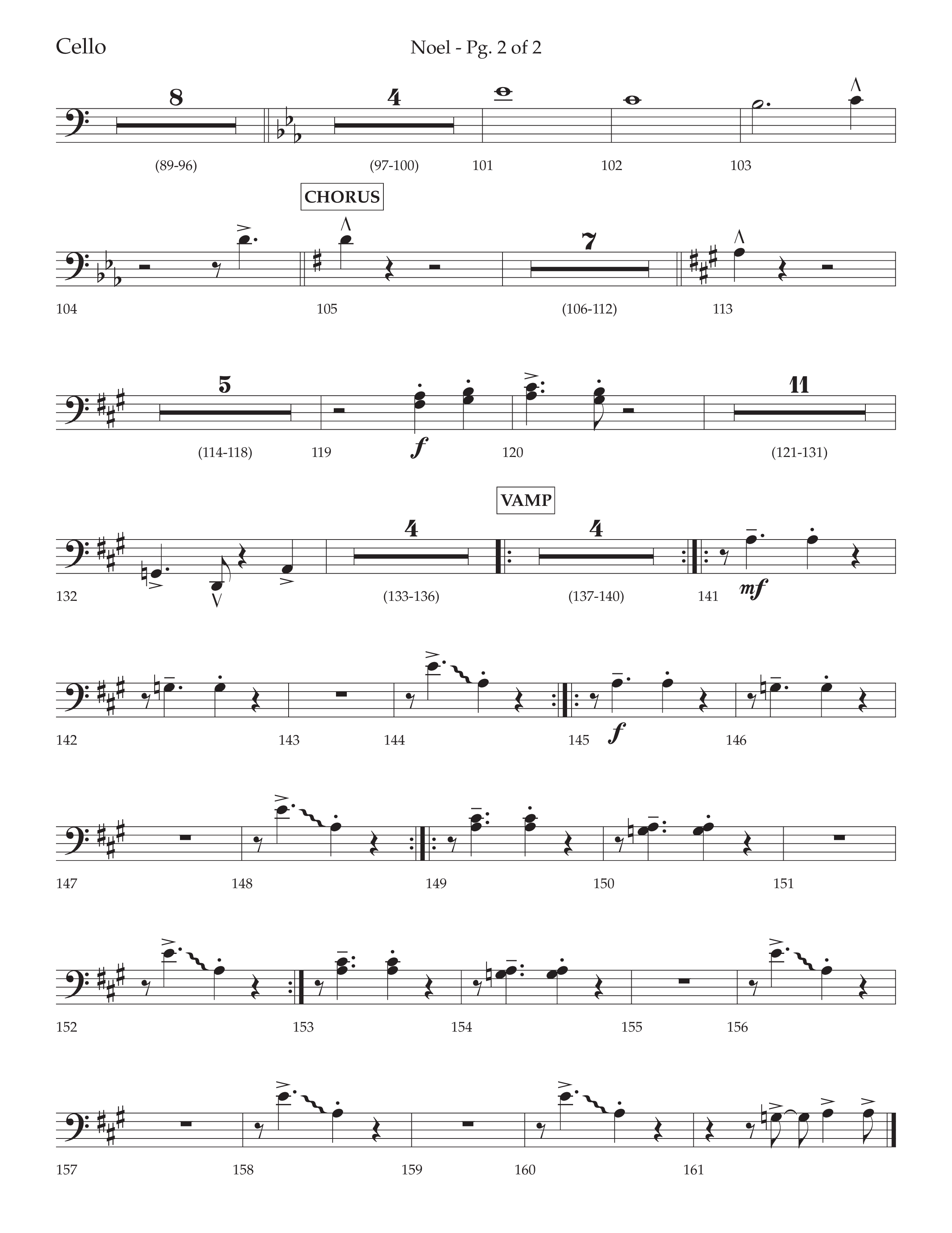 Noel (with The First Noel) (Choral Anthem SATB) Cello (Lifeway Worship / Arr. Cody McVey)