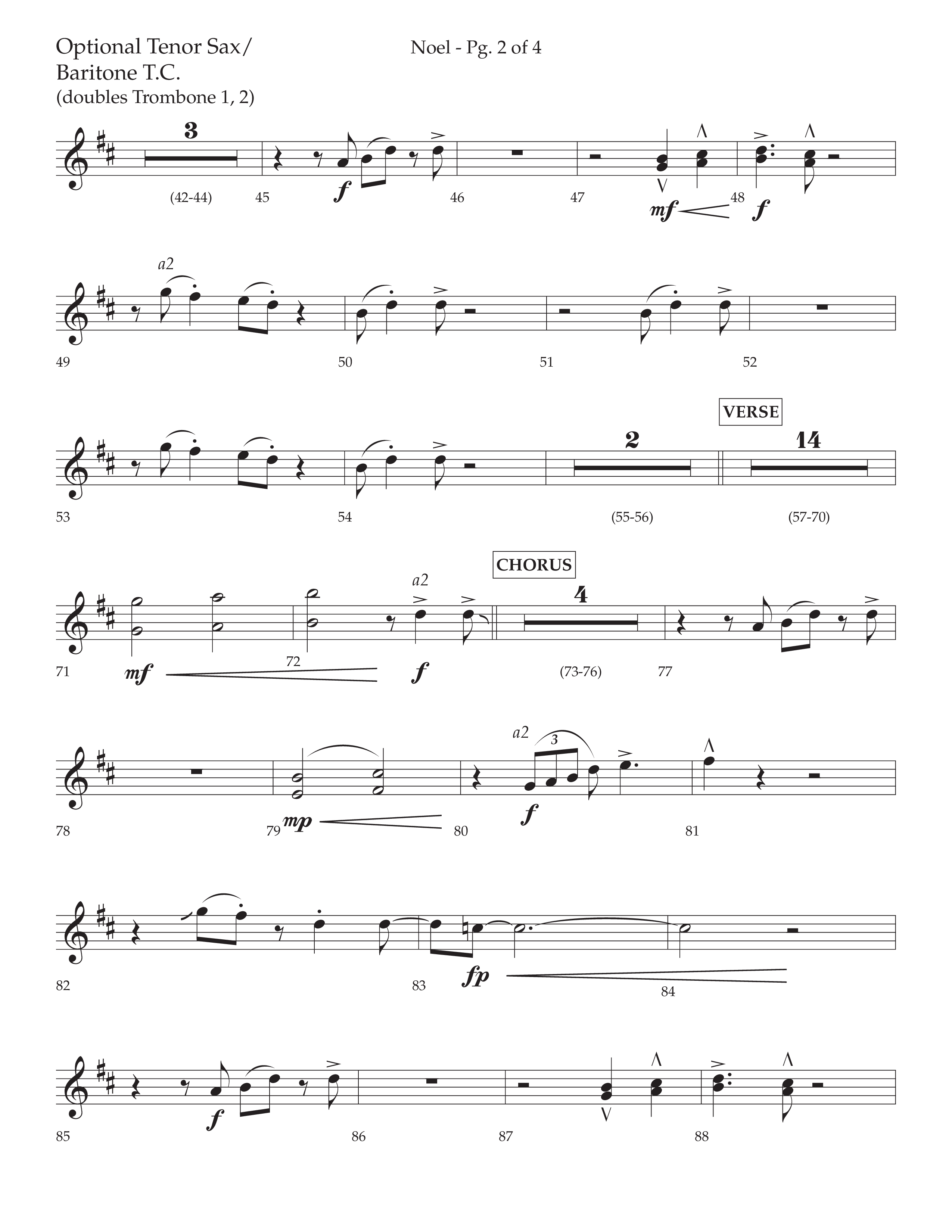 Noel (with The First Noel) (Choral Anthem SATB) Tenor Sax/Baritone T.C. (Lifeway Worship / Arr. Cody McVey)