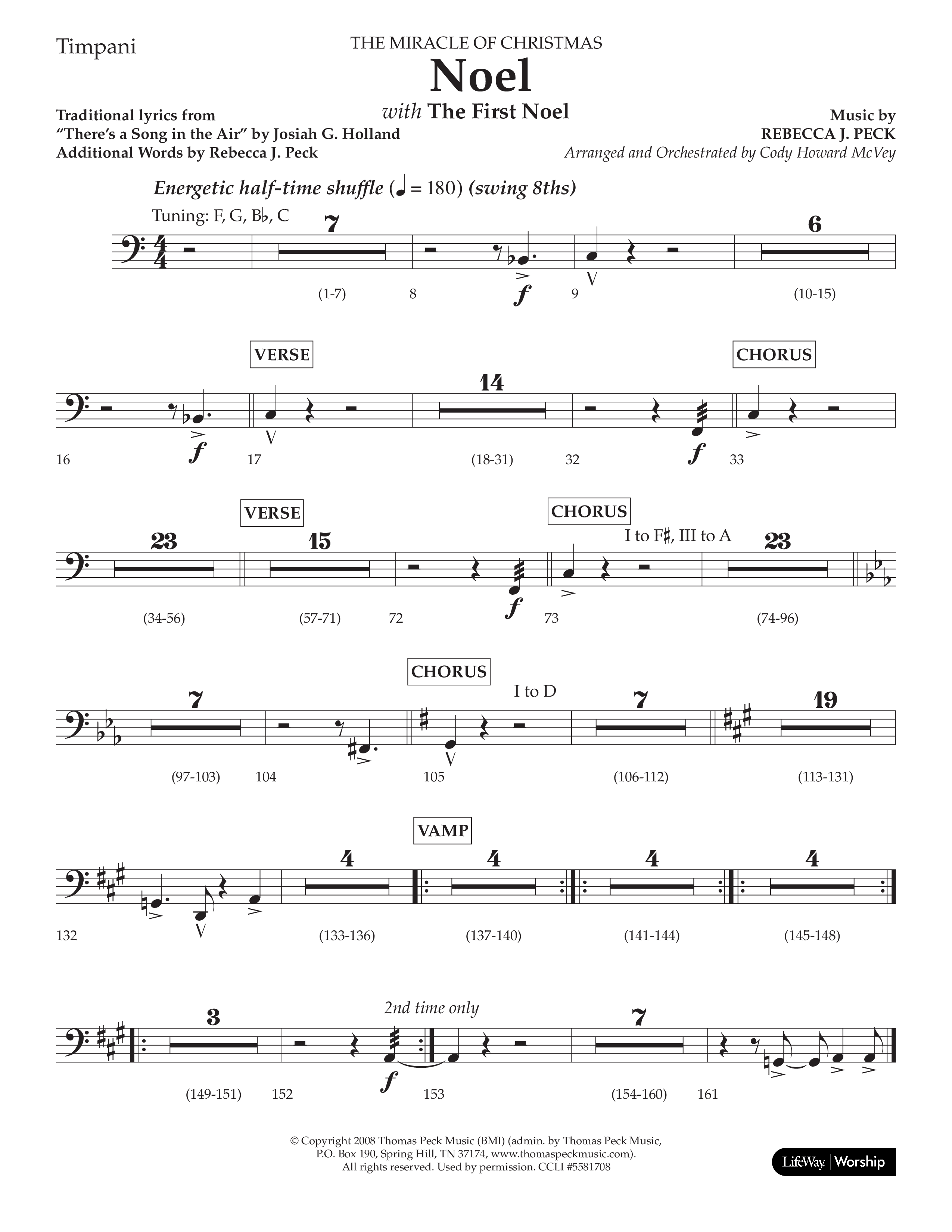 Noel (with The First Noel) (Choral Anthem SATB) Timpani (Lifeway Worship / Arr. Cody McVey)
