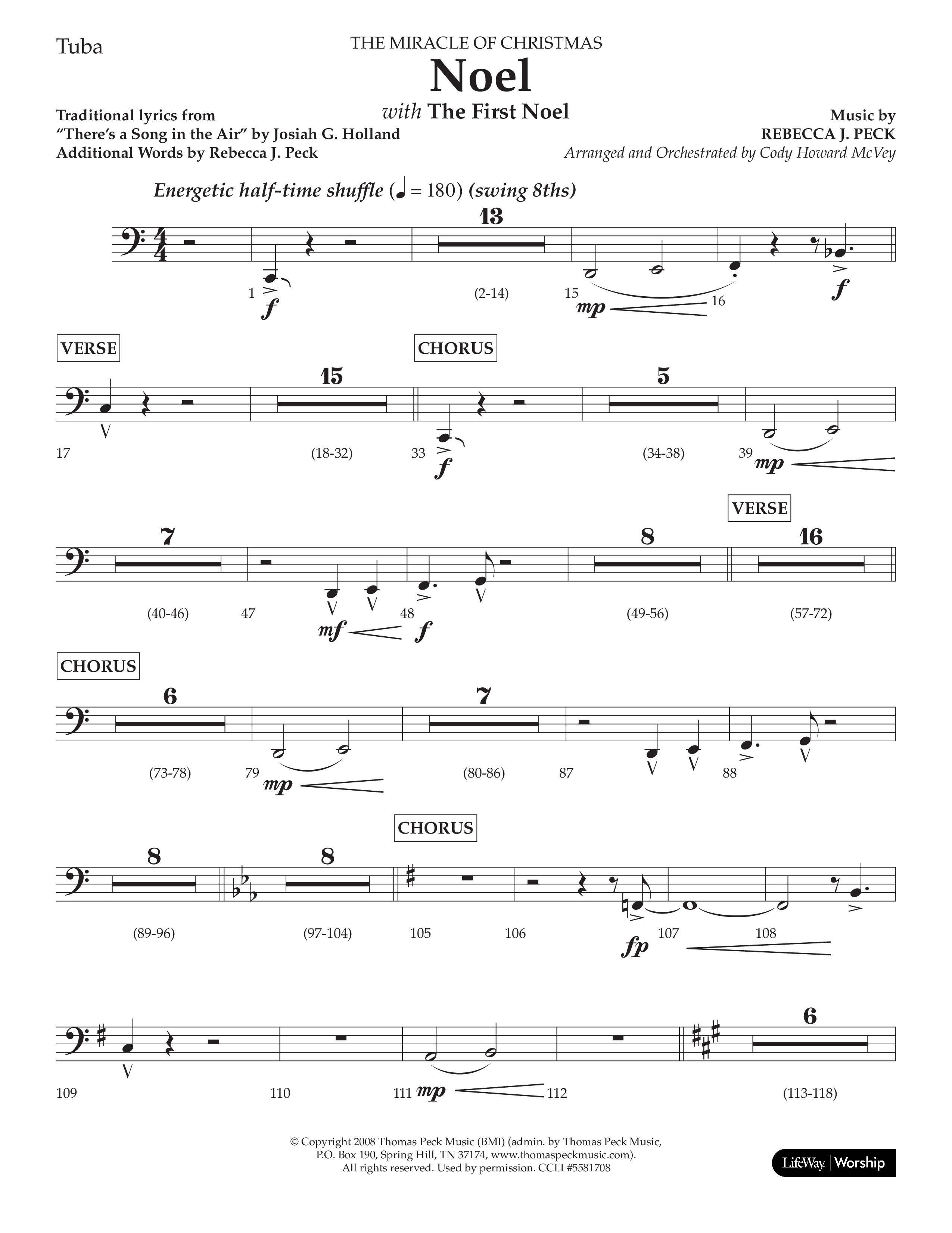 Noel (with The First Noel) (Choral Anthem SATB) Tuba (Lifeway Worship / Arr. Cody McVey)