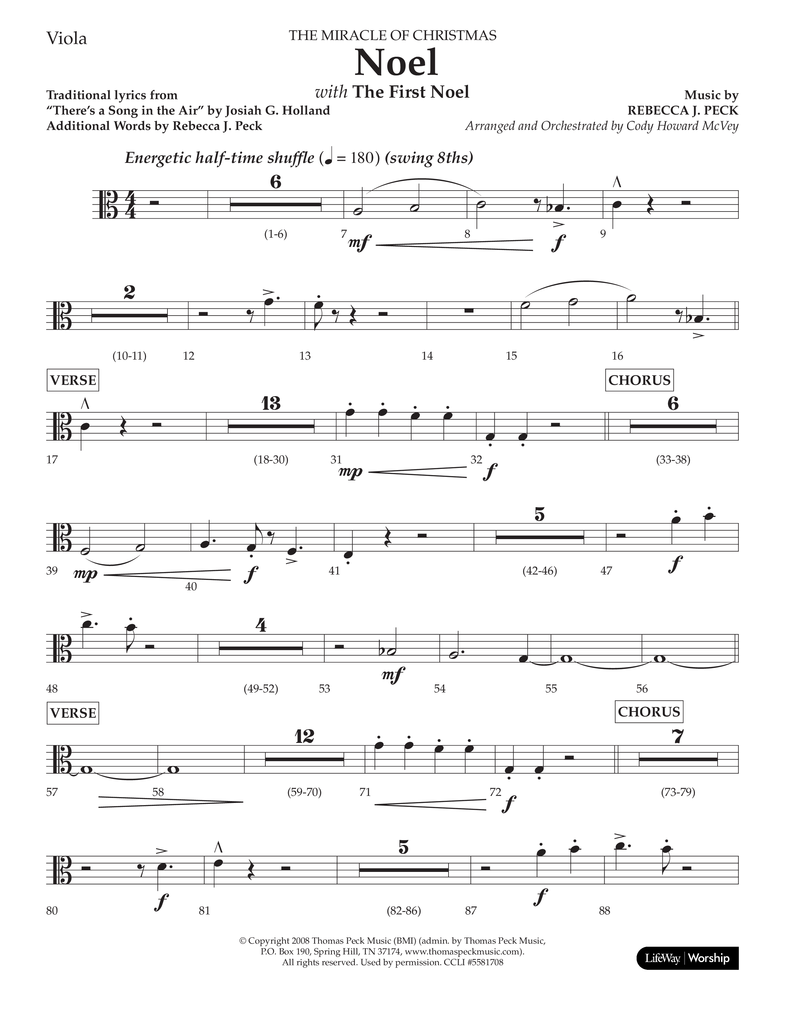 Noel (with The First Noel) (Choral Anthem SATB) Viola (Lifeway Worship / Arr. Cody McVey)
