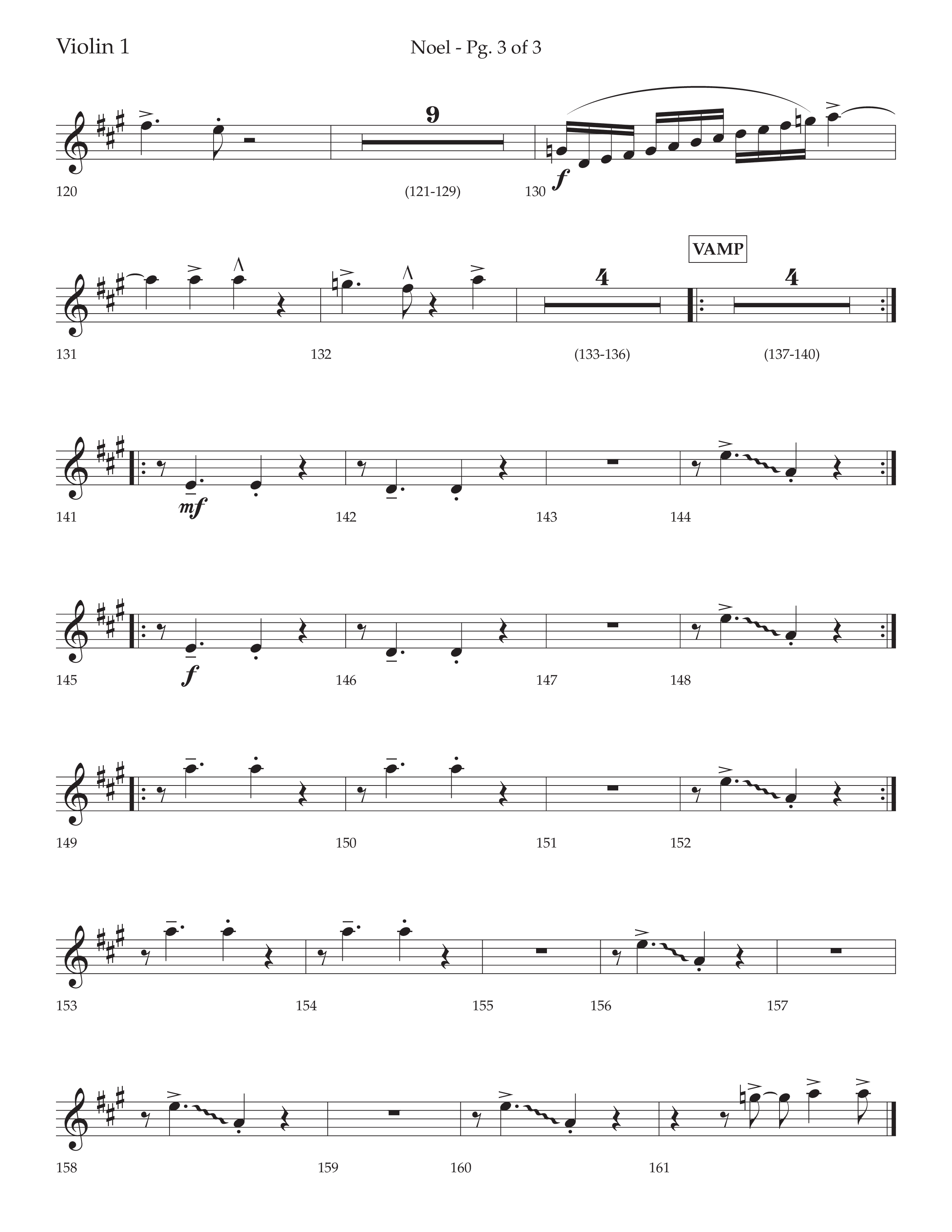 Noel (with The First Noel) (Choral Anthem SATB) Violin 1 (Lifeway Worship / Arr. Cody McVey)
